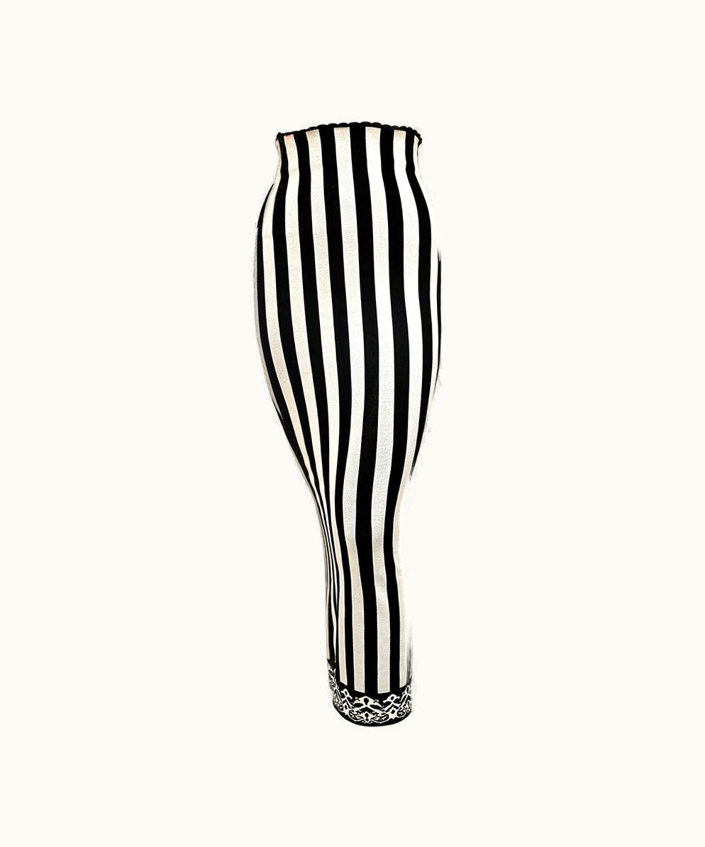 Alaia 1992 Azzedine Alaia Black And White Striped Skirt
