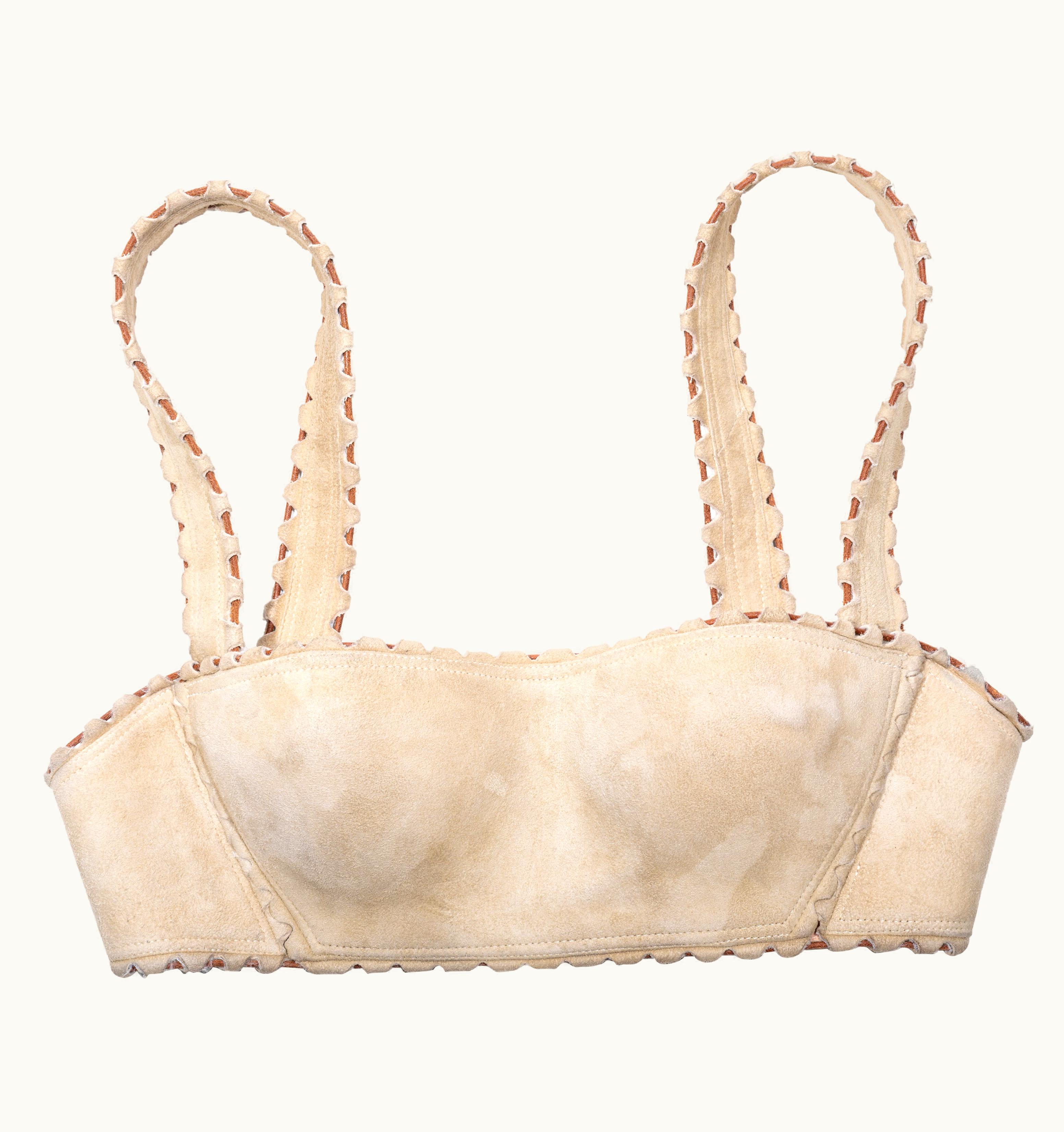 Alaia Azzedine Alaia Cream Suede Bra Top, S/S 1992