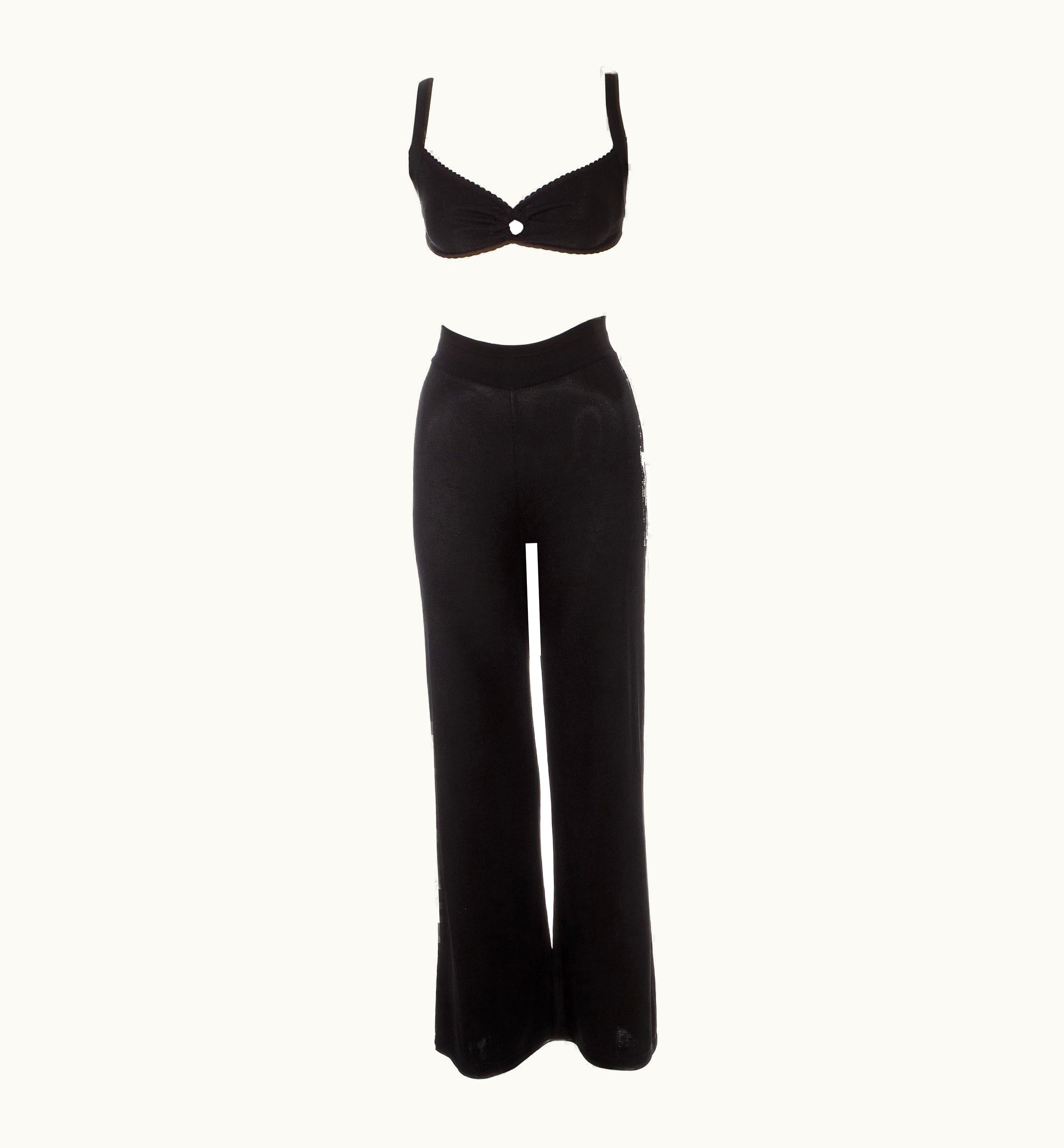 Alaia Azzedine Alaia Black Knitted 2-piece Bra And Pants Ensemble, S/S 1993