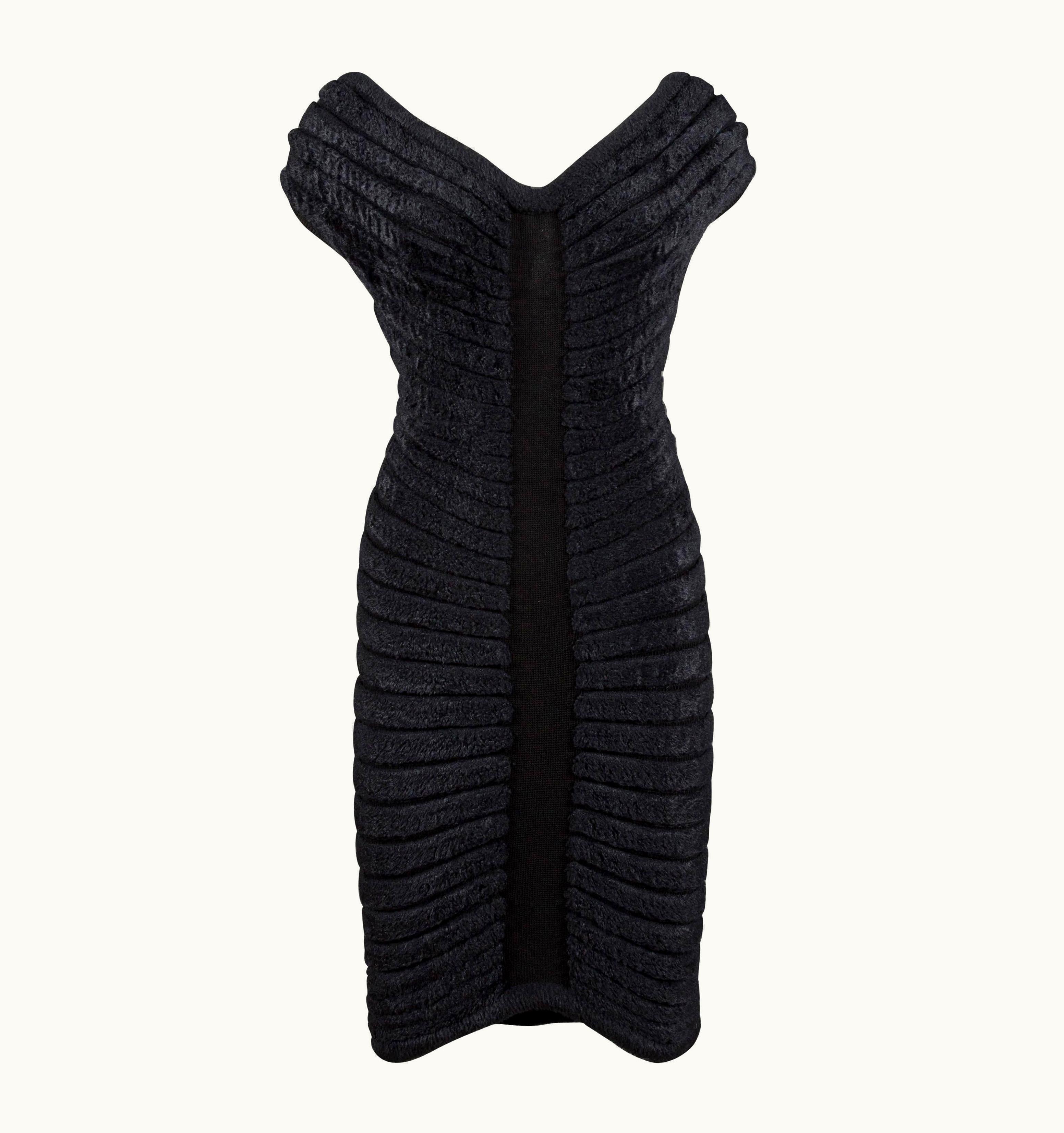 Alaia AlaiÃàa Black Chenille-knitted Evening Gown, 'Houpette', C 1994