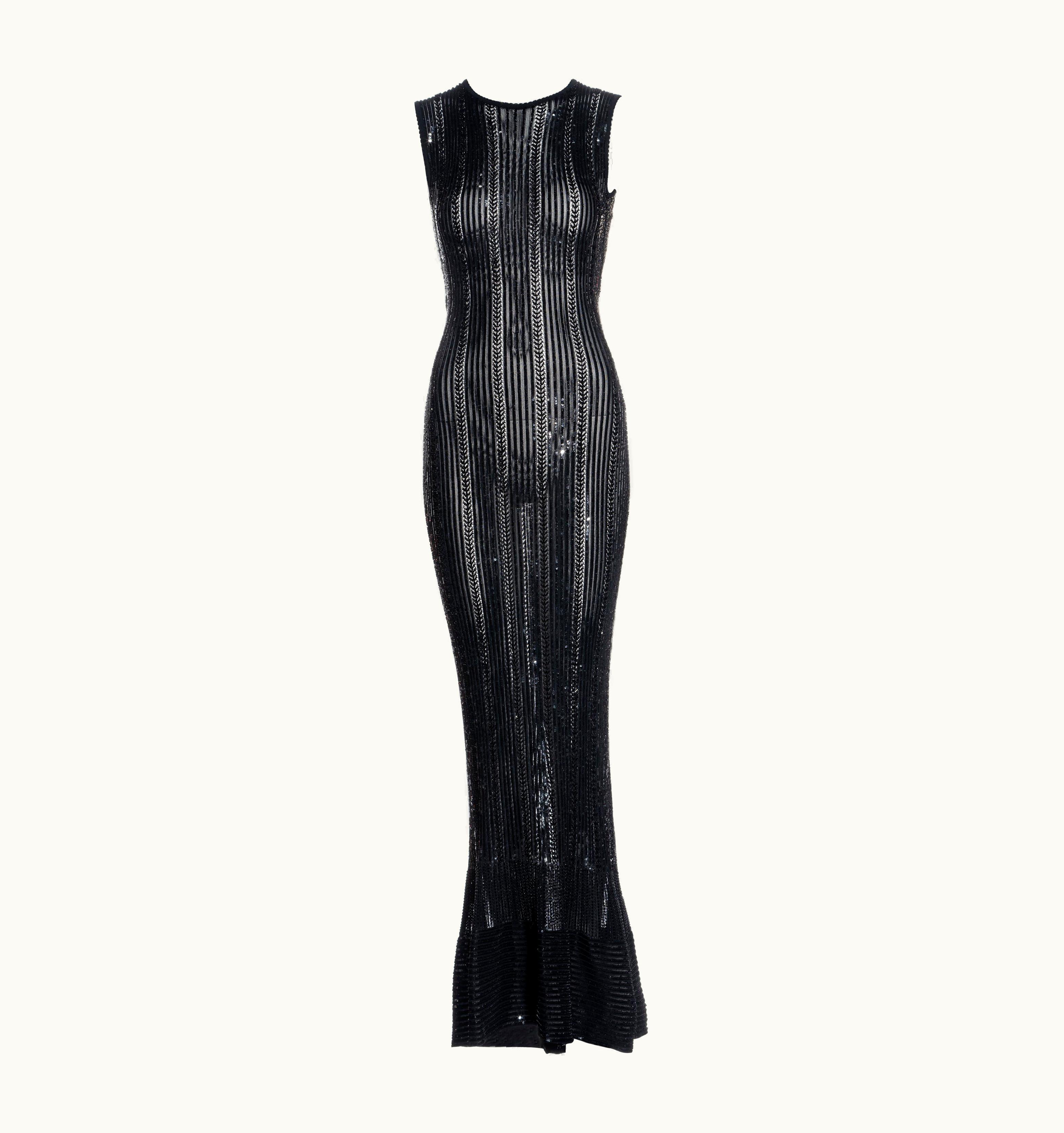Alaia Azzedine Alaia Black Beaded And Sequin Floor-length Evening Dress, S/S 1996