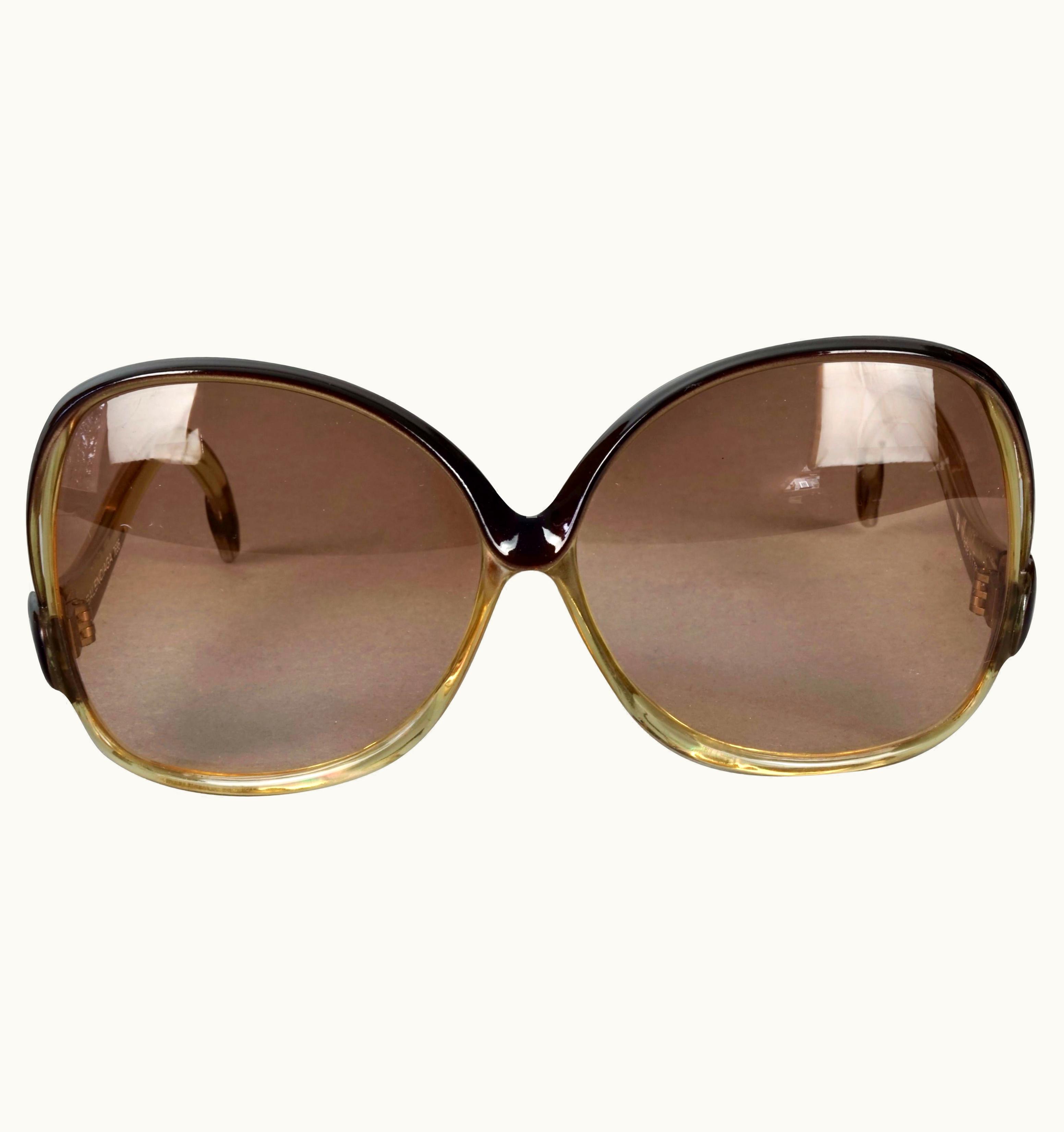 Balenciaga Vintage 1970s Balenciaga Oversized Two Tone Sunglasses