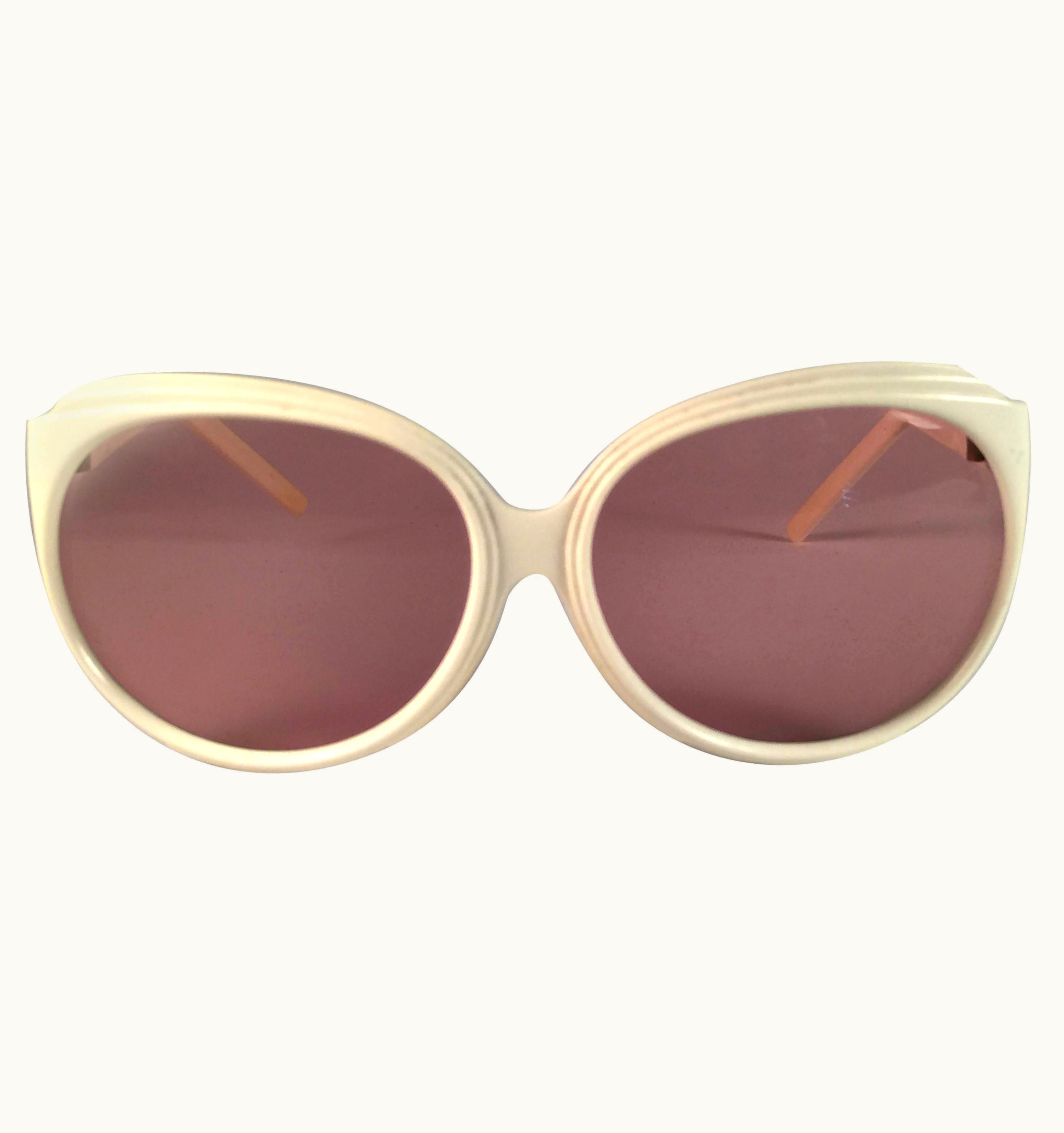 Balenciaga Vintage Balenciaga White Oversized 1970' Sunglasses