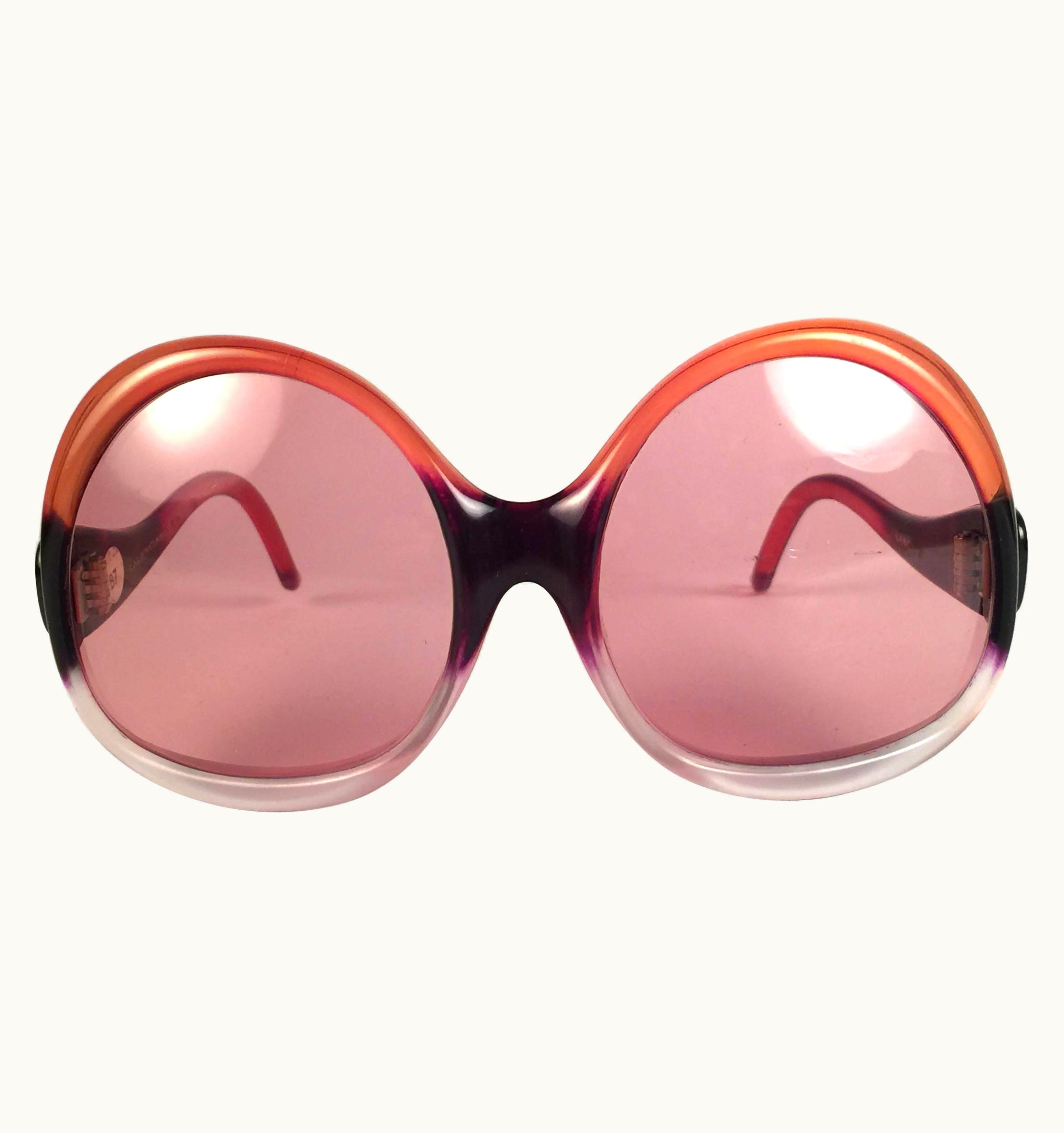 Balenciaga Vintage Balenciaga Clear & Orange Ombre Sunglasses 1970'