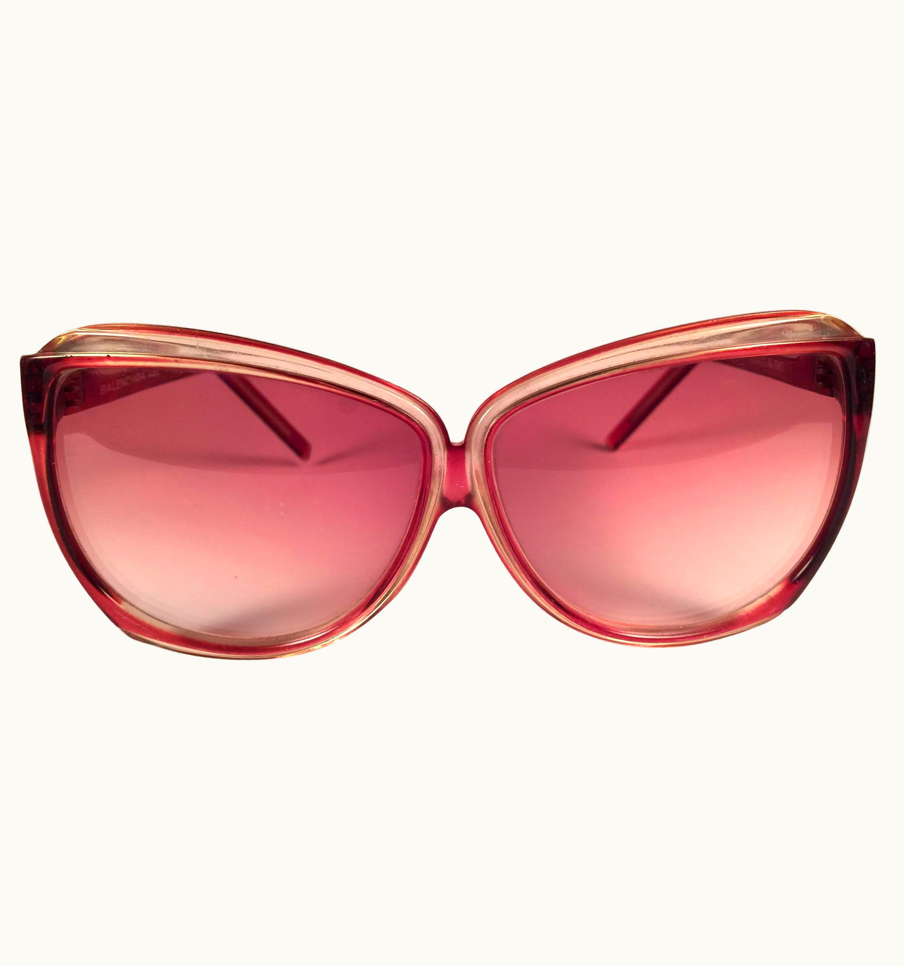 Balenciaga Vintage Balenciaga Clear & Rose Pink Sunglasses 1970' Sunglasses