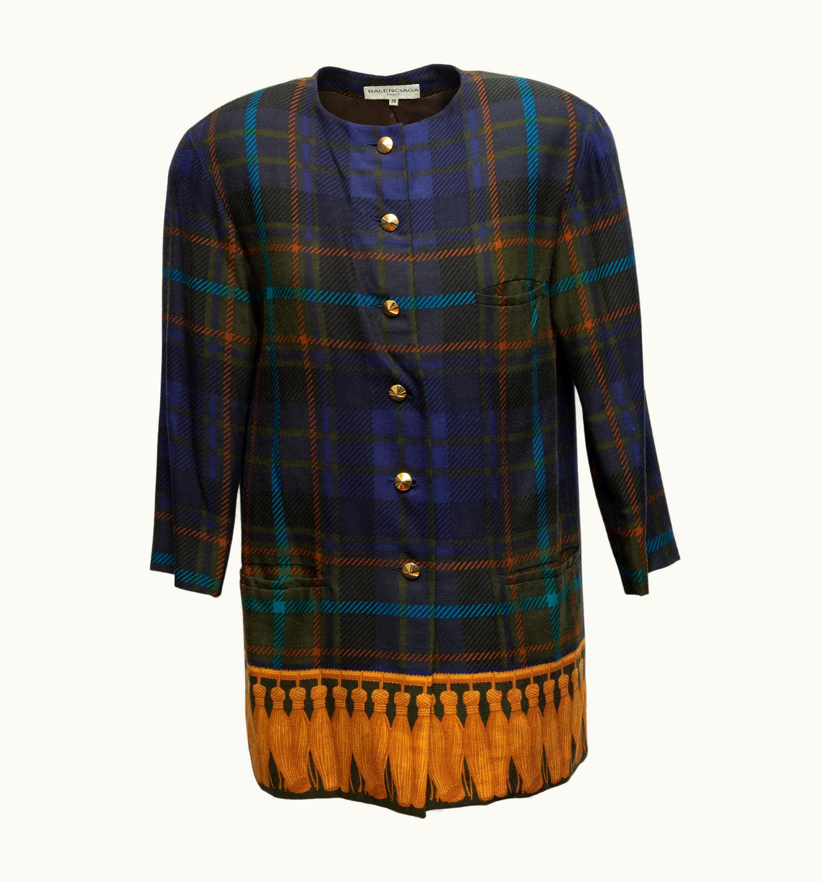 Balenciaga Balenciaga Navy & Multicolor Printed Blazer