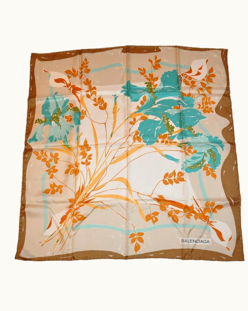 Balenciaga Balenciaga Multi-Color Floral Silk Scarf