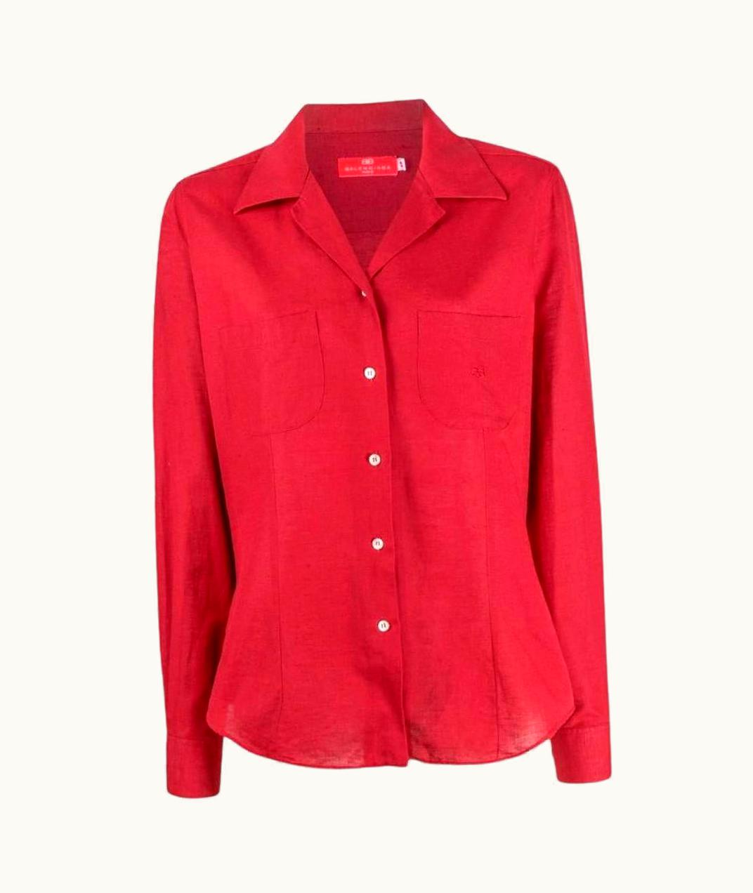 Balenciaga Balenciaga Vintage Burgundy Linen 2000s Shirt