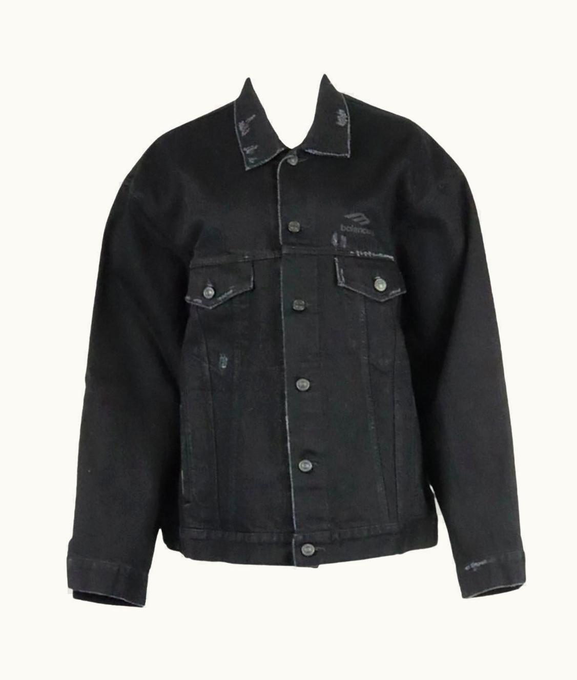 Balenciaga Balenciaga Oversized Printed Denim Jacket Xsmall