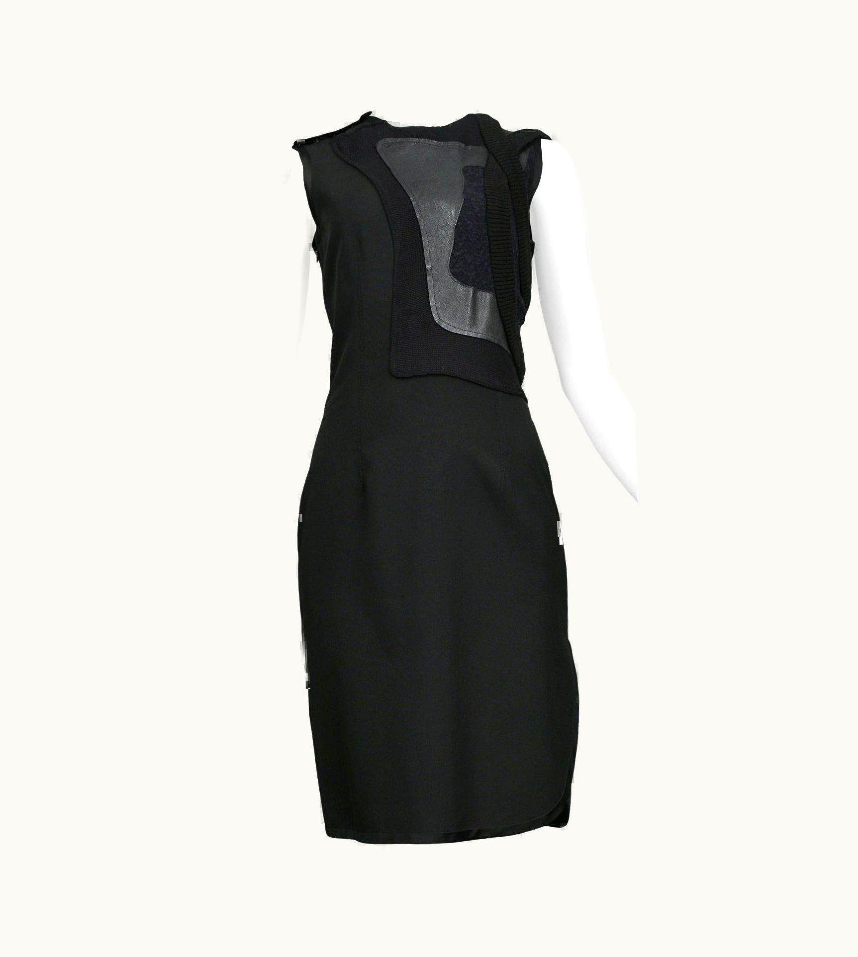 Balenciaga Balenciaga Early Black Patchwork Shirt Dress 1990