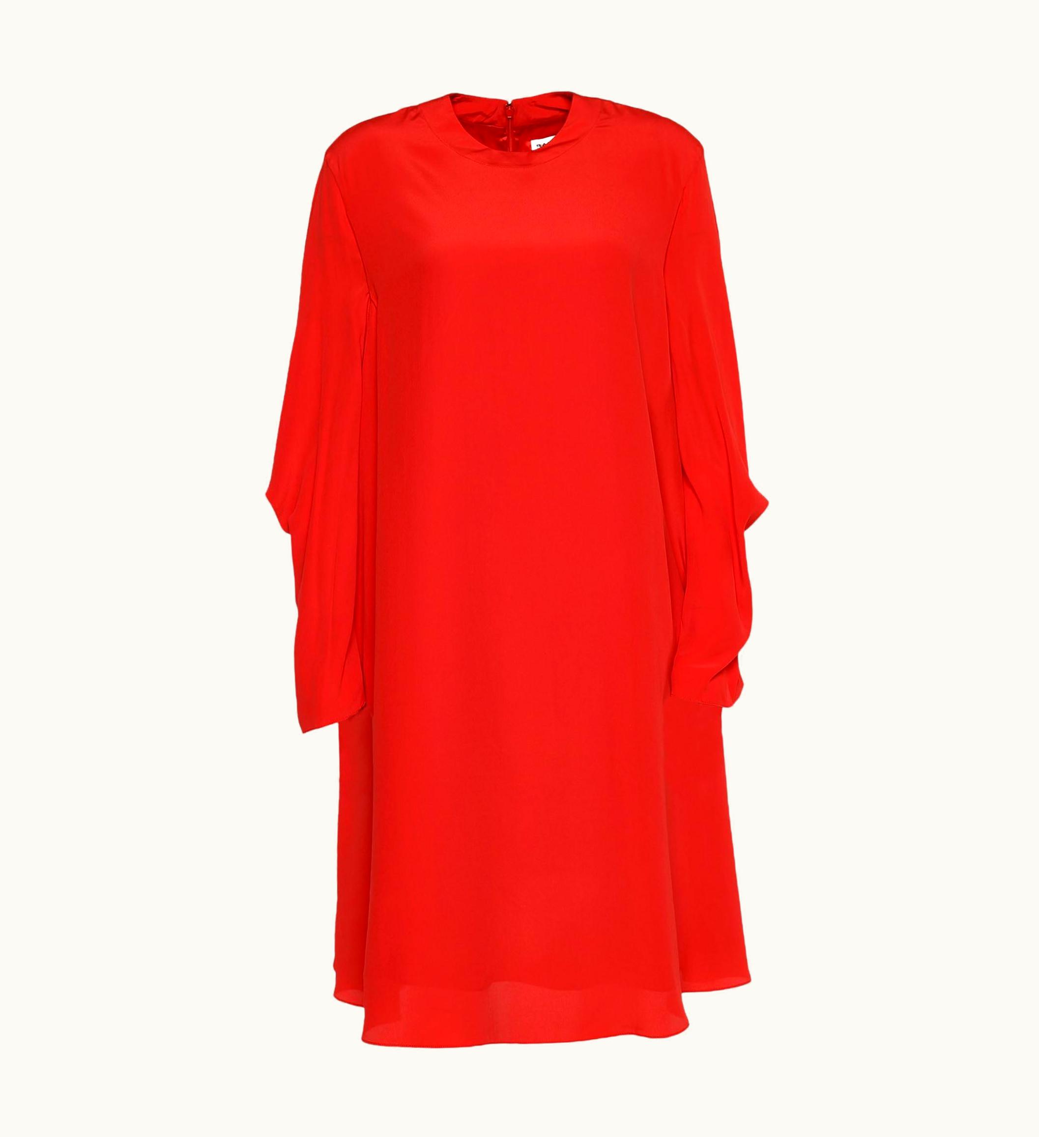 Balenciaga Balenciaga Orange Crepe Oversized Shift Dress