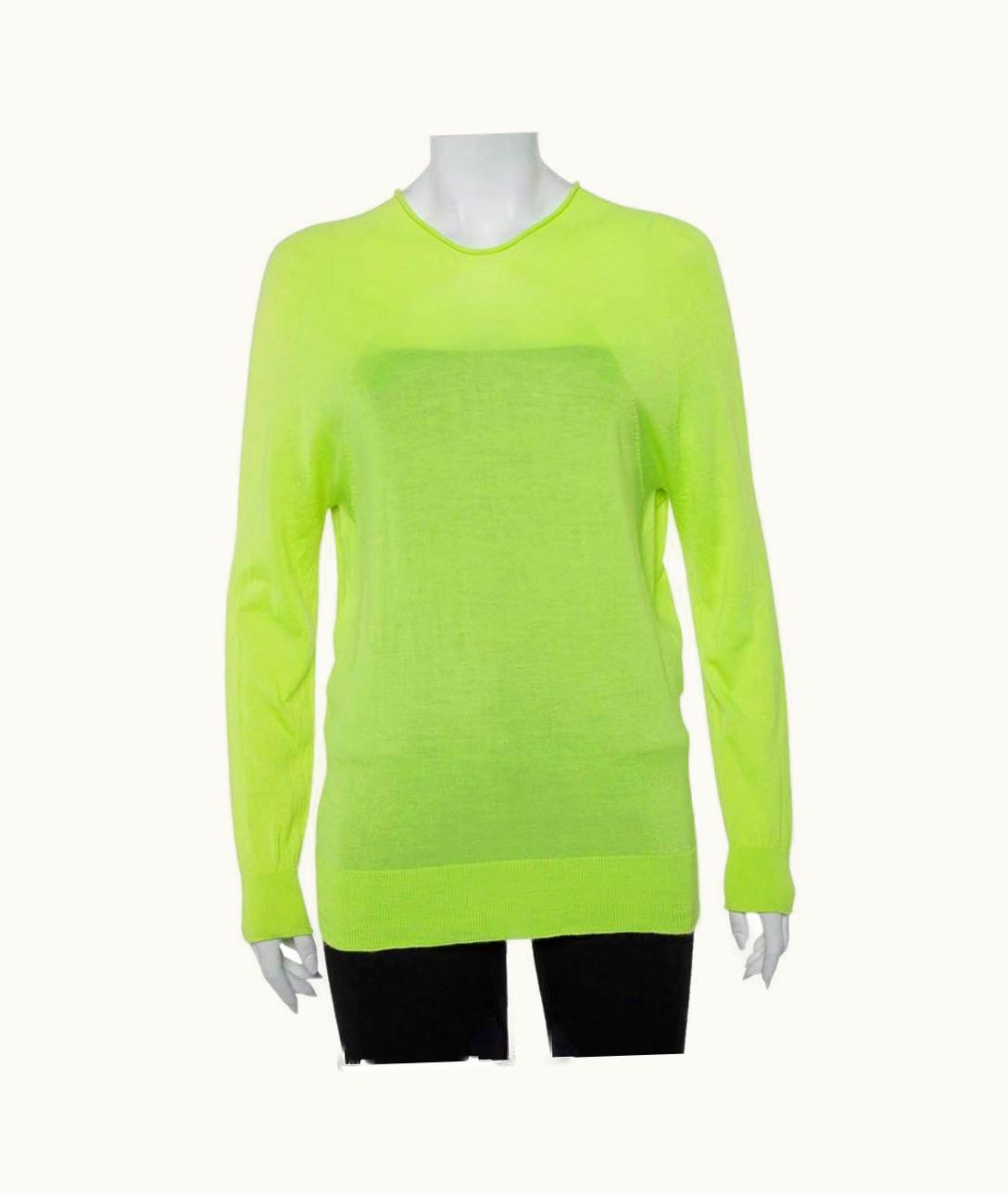 Balenciaga Balenciaga Neon Green Cashmere Oversized Pullover