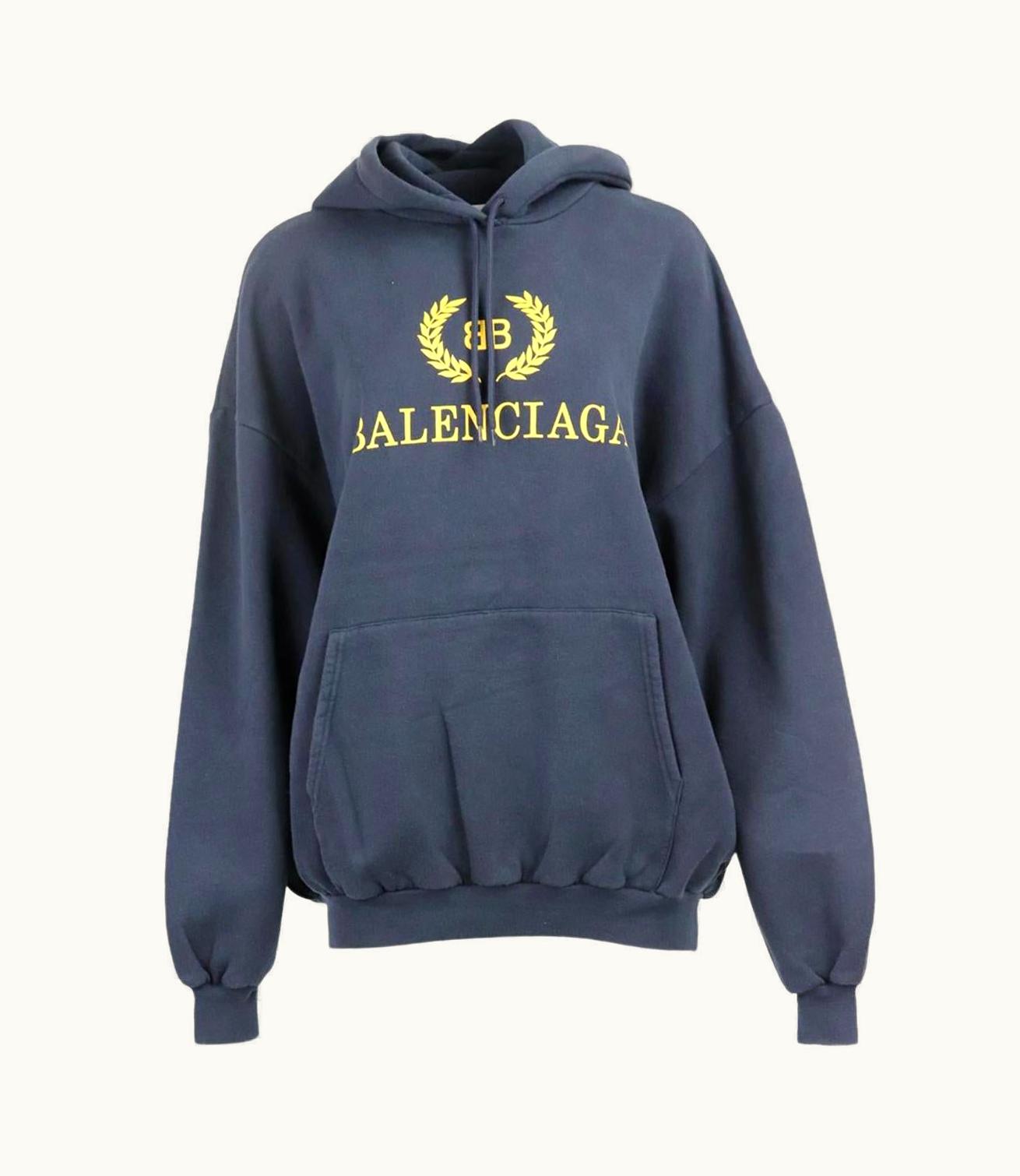 Balenciaga Balenciaga Oversized Printed Cotton Jersey Hoodie Xsmall