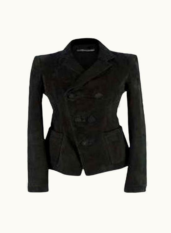 Balenciaga Balenciaga Black Suede Double Breasted Tailored Jacket UZ0588171