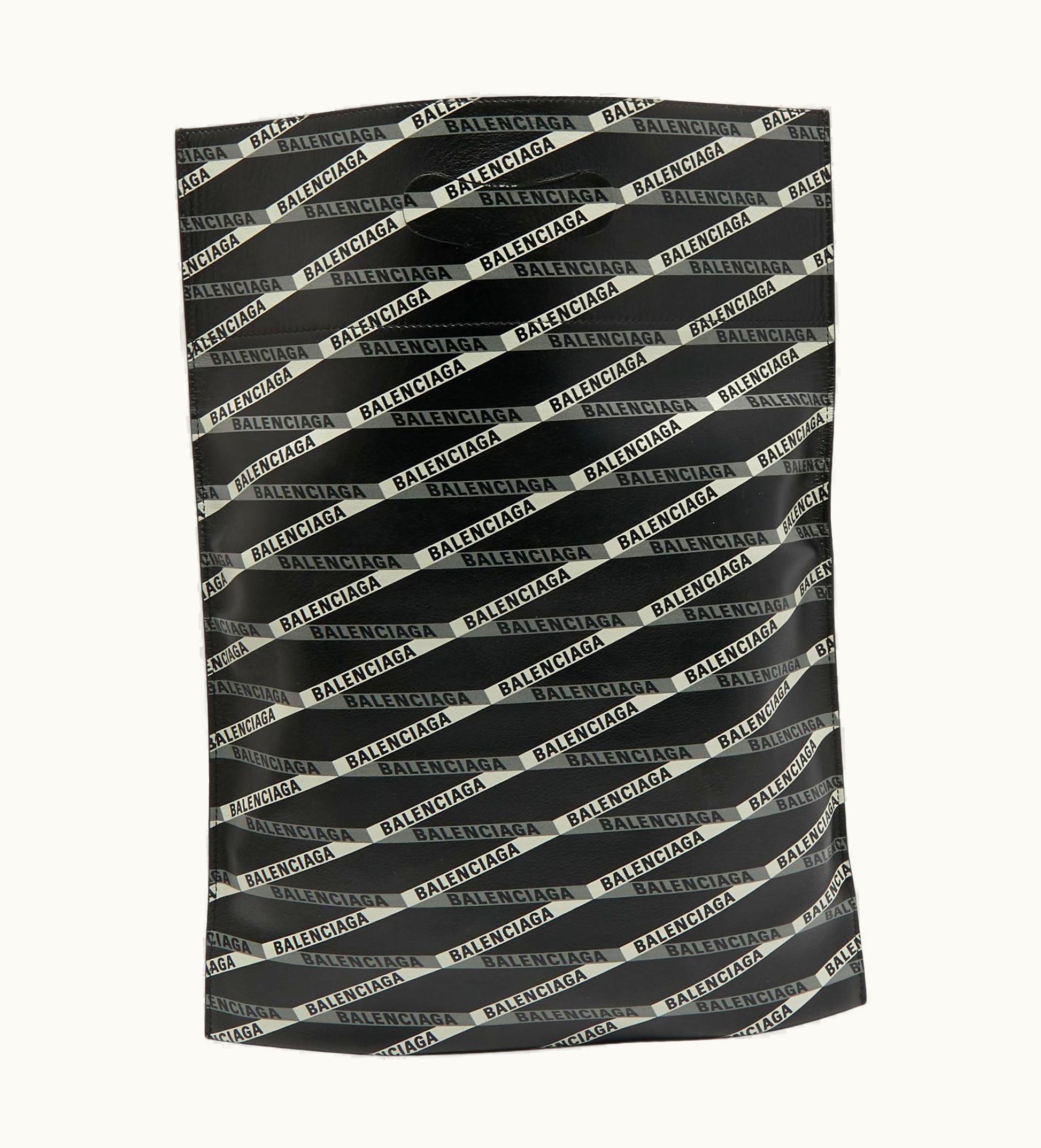 Balenciaga Balenciaga Black Leather Plastic Shopper Clutch