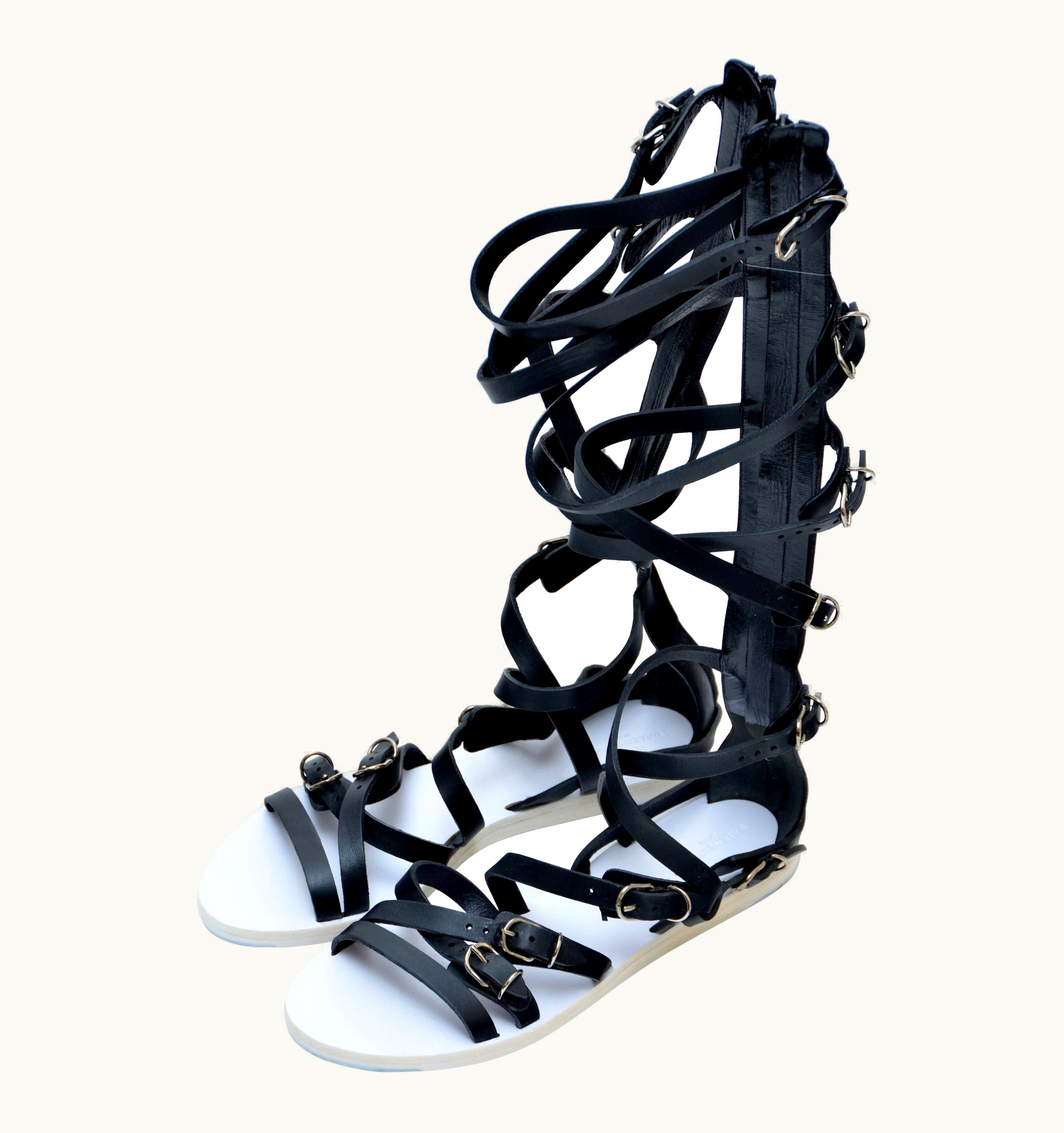 Balenciaga Balenciaga Black Leather Gladiator Sandals