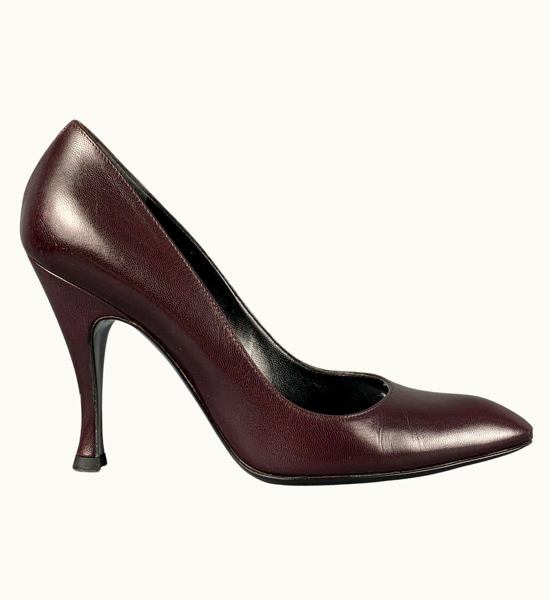 Balenciaga Balenciaga Dark Burgundy Leather Classic Pumps