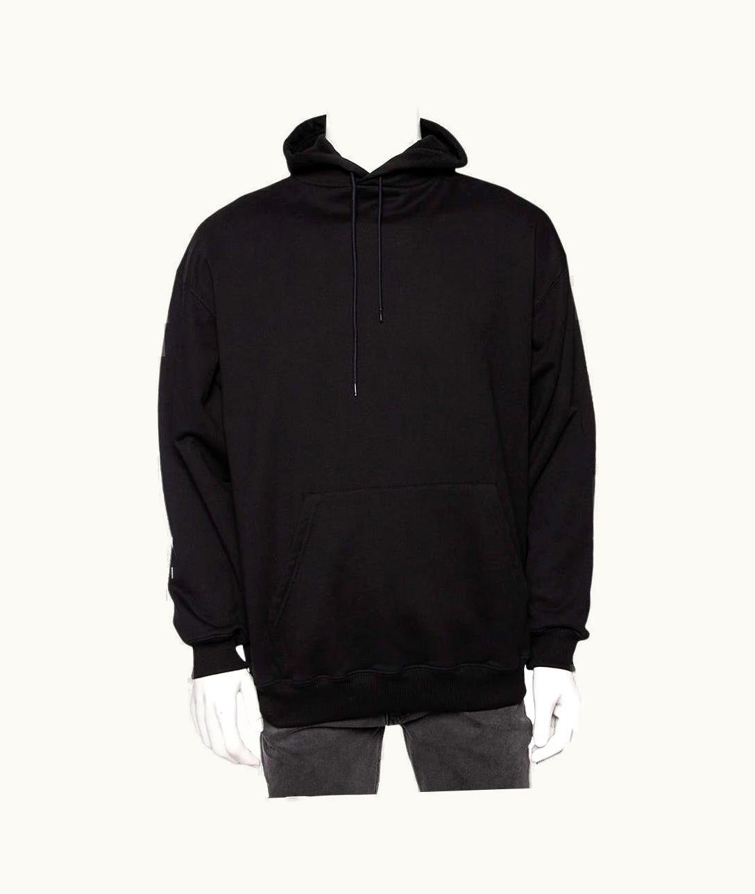 Balenciaga Balenciaga Black Logo Printed Cotton Oversized Hoodie UZ0588256