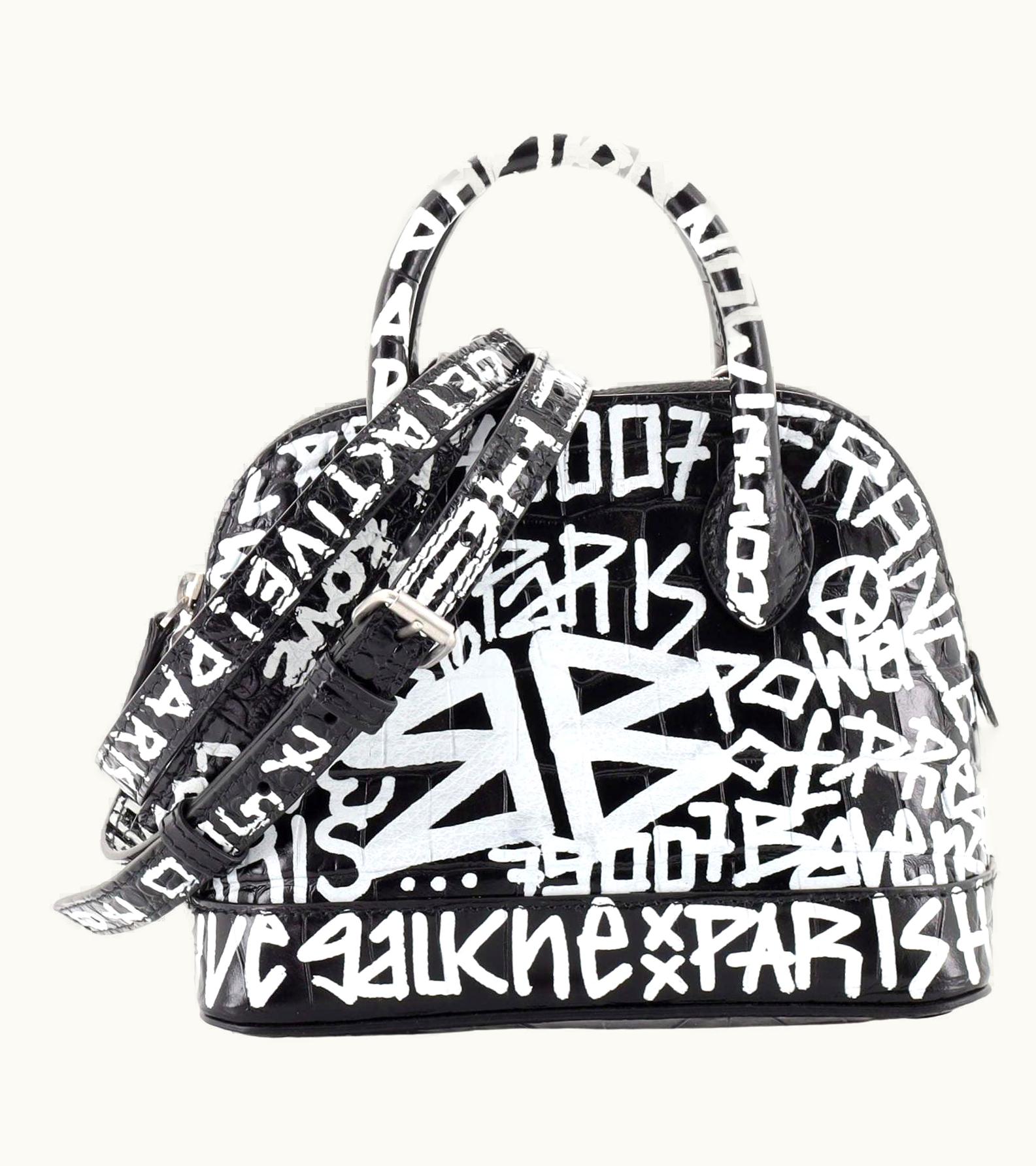 Balenciaga Balenciaga Graffiti VIlle Bag Crocodile Embossed Leather Xxs