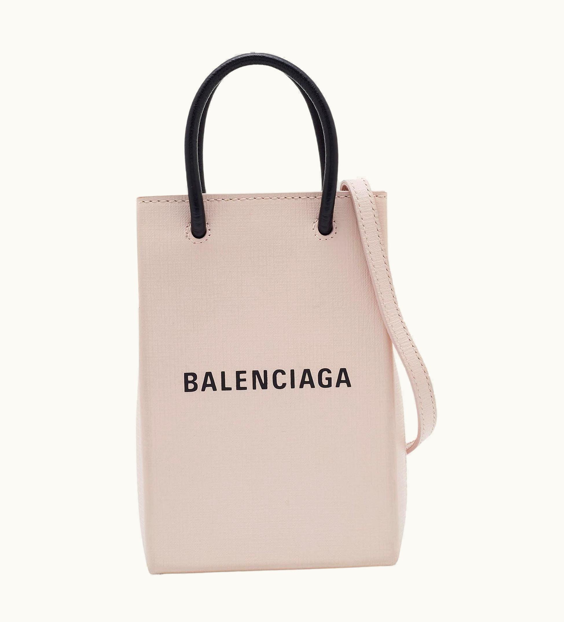 Balenciaga Balenciaga Light Pink Leather Shopping Phone Holder Bag