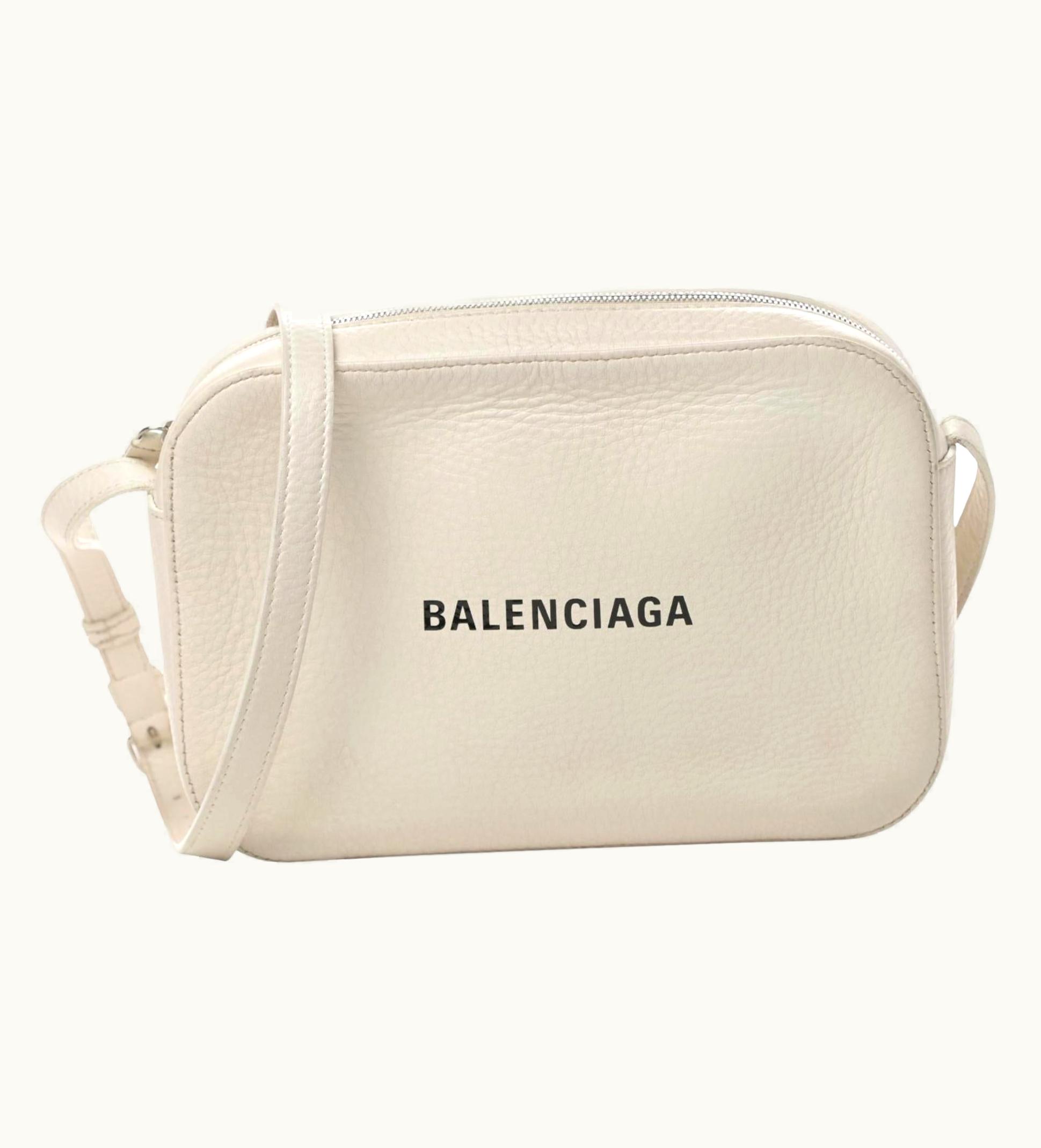 Balenciaga Balenciaga White Leather Everyday Camera Bag Small (552370)