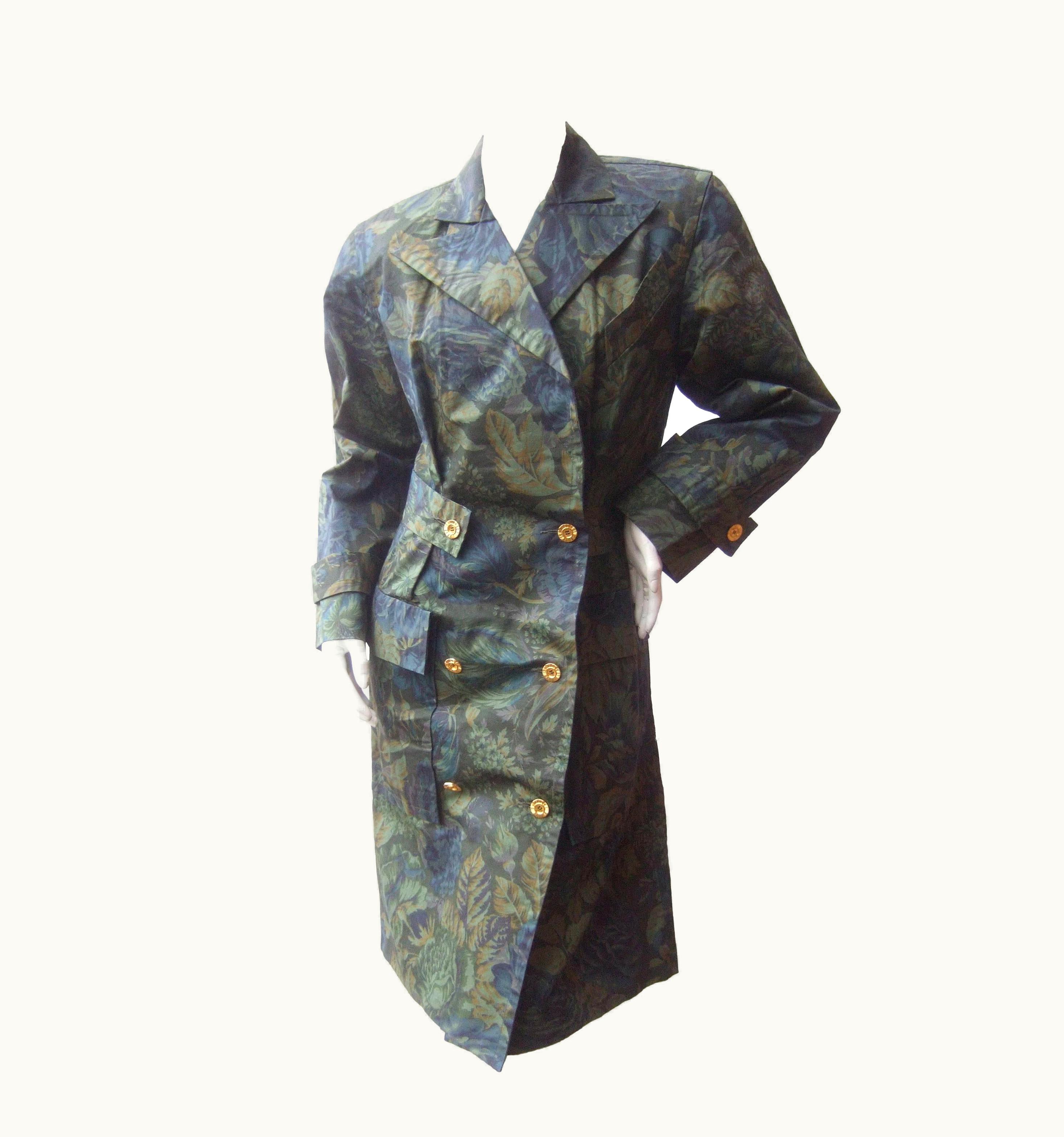 Balenciaga Balenciaga Paris Polished Cotton Floral Trench Coat