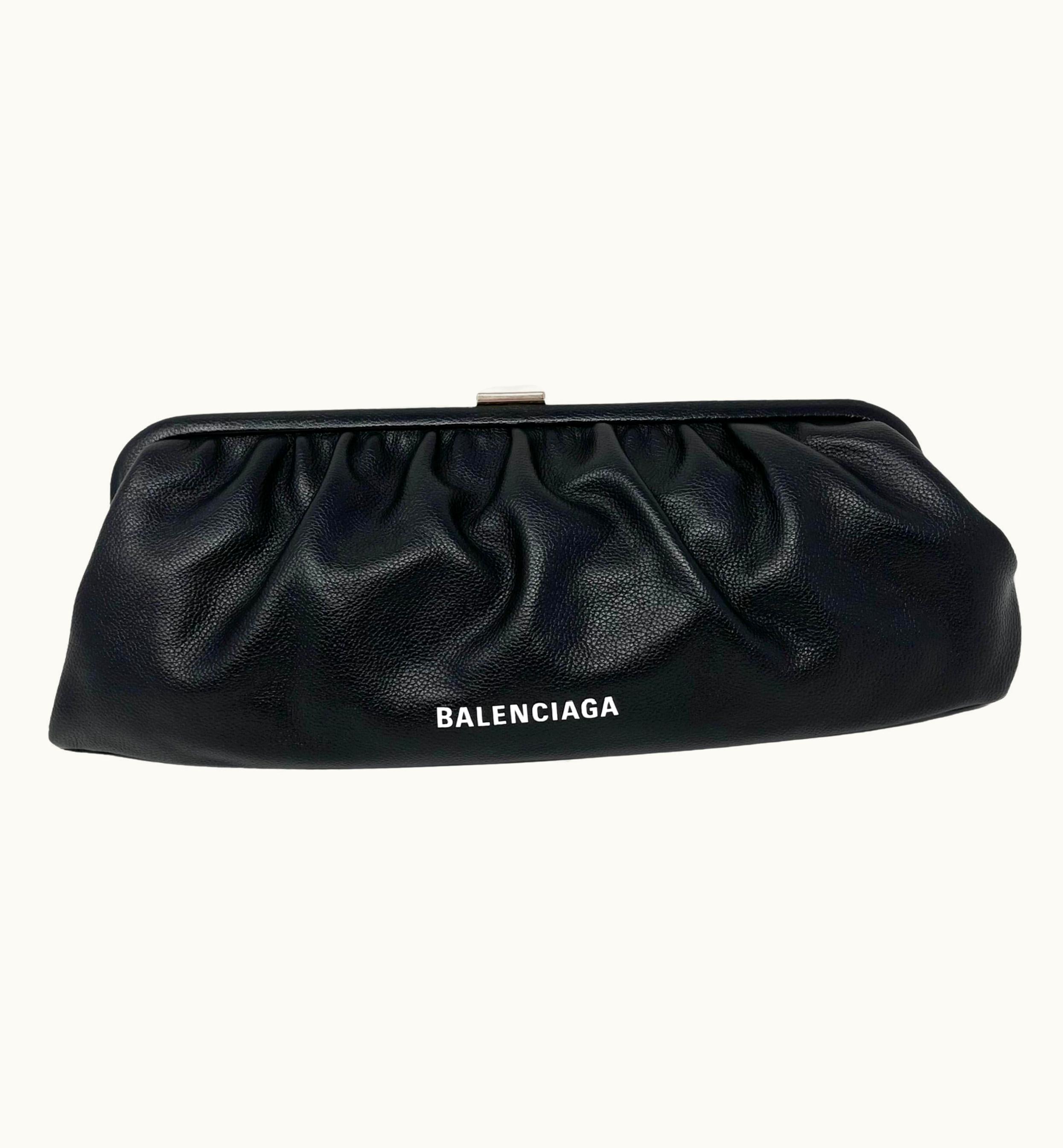 Balenciaga Balenciaga Black Cloud Xl Leather Clutch Crossbody Bag
