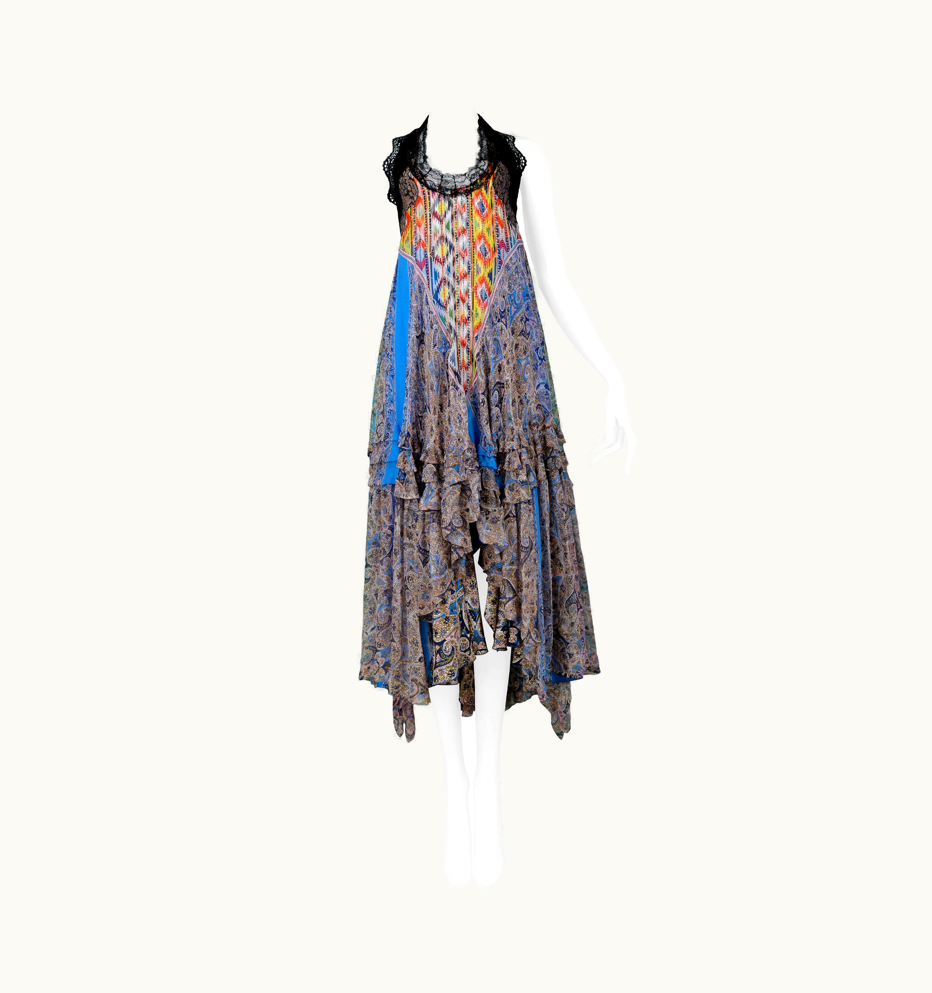 Balenciaga Vintage Balenciaga By Nicolas Ghesquiere Boho Party Dress 2005