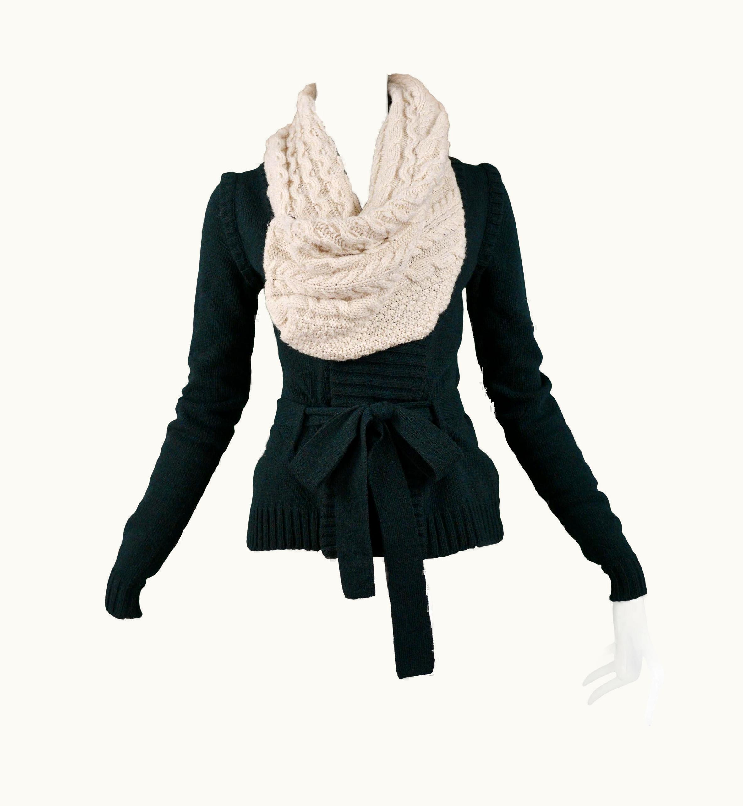 Balenciaga Balenciaga Dark Green Cardigan With Giant Cowl Neck 2007