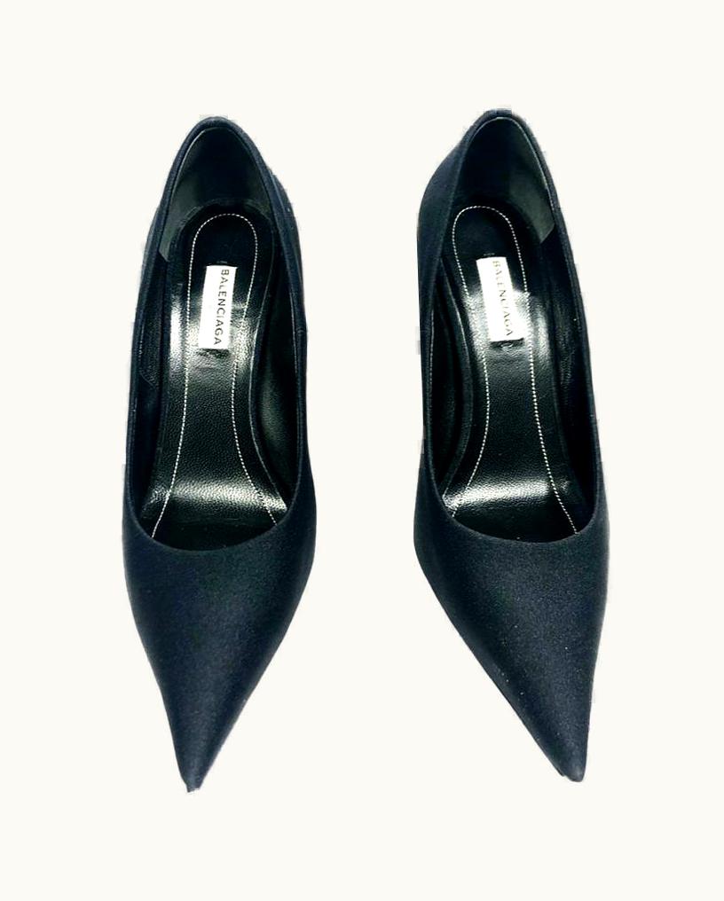Balenciaga Balenciaga Black Spandex Pointed Toe Pump Heels