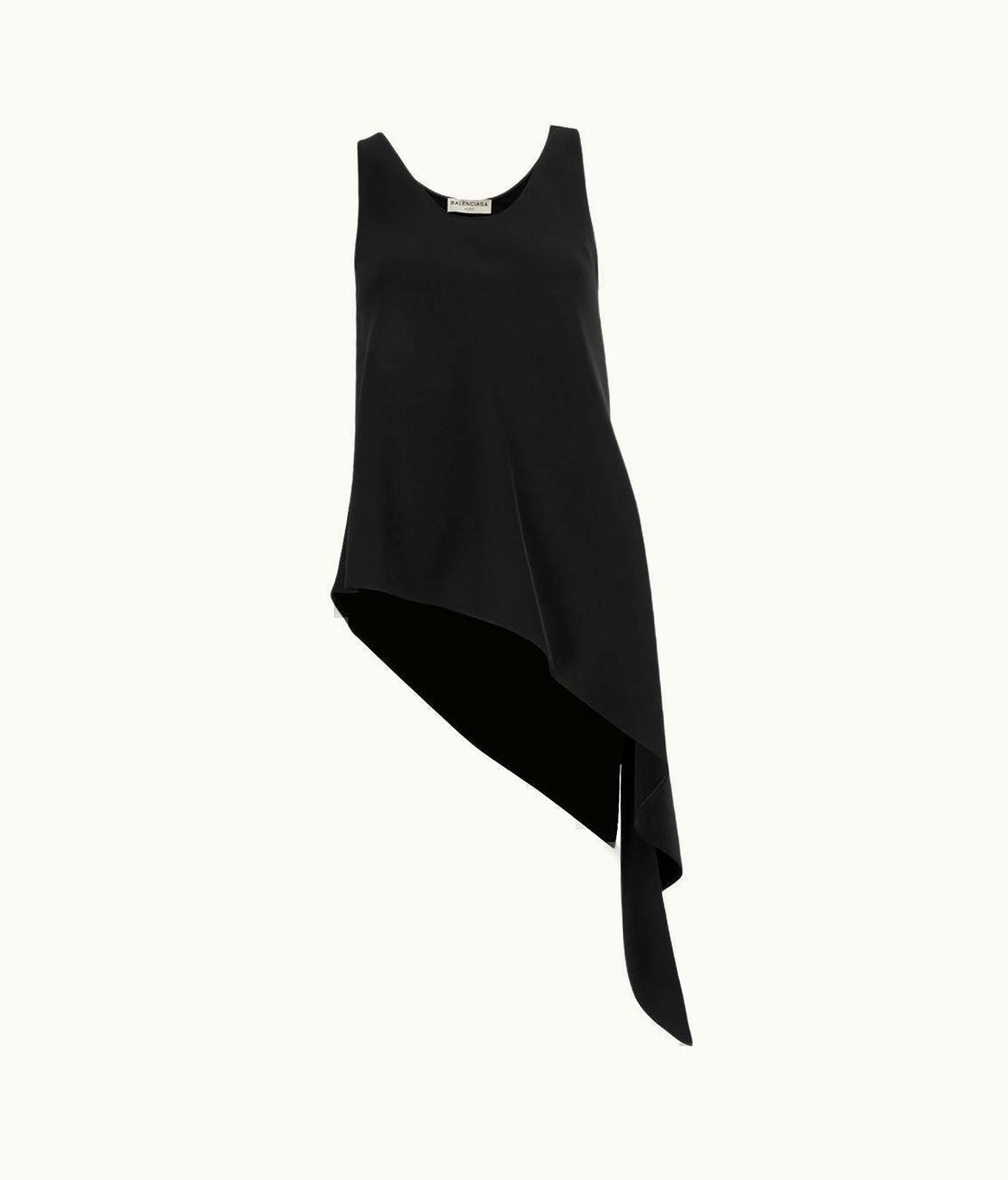Balenciaga Balenciaga Women' 2014 Black Asymmetric Droopy Tail Tank Top