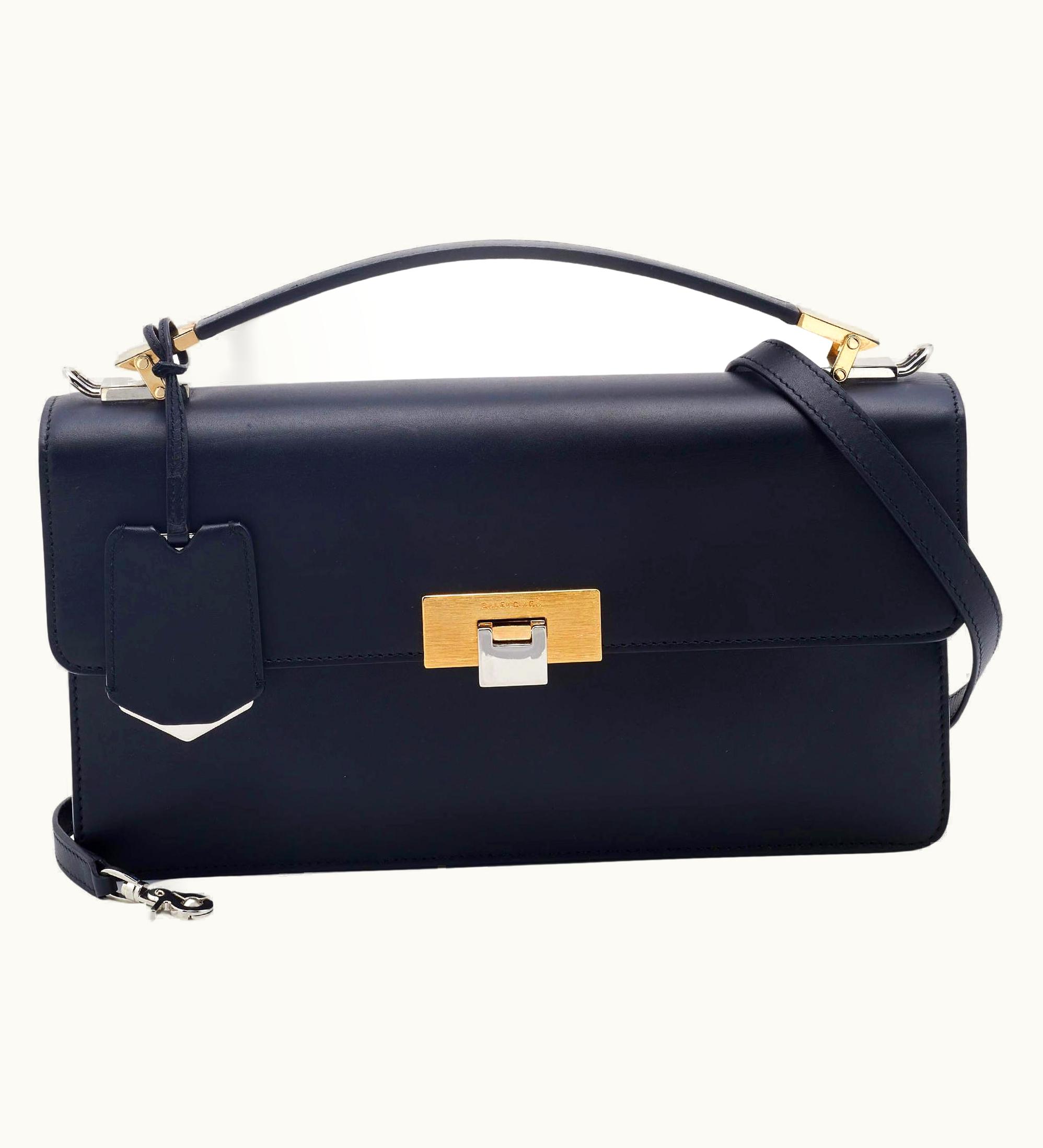 Balenciaga Balenciaga Black Leather Le Dix Cartable Top Handle Bag