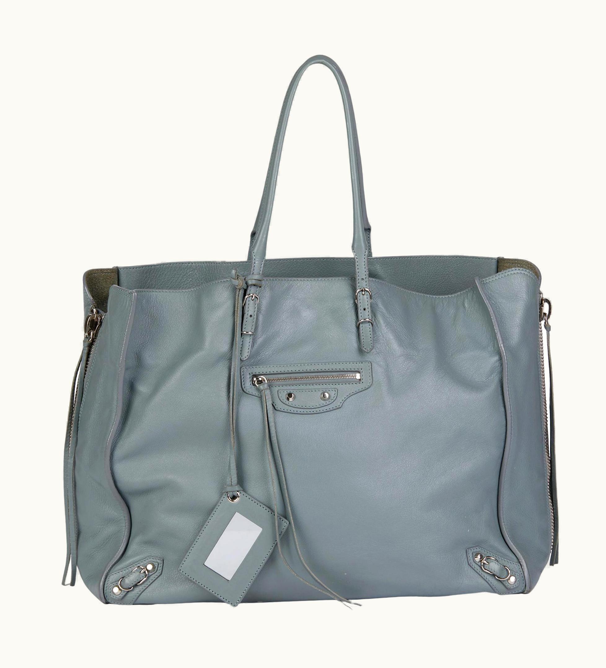 Balenciaga Balenciaga Gris Glace Lambskin Zip Around Papier A4 Tote