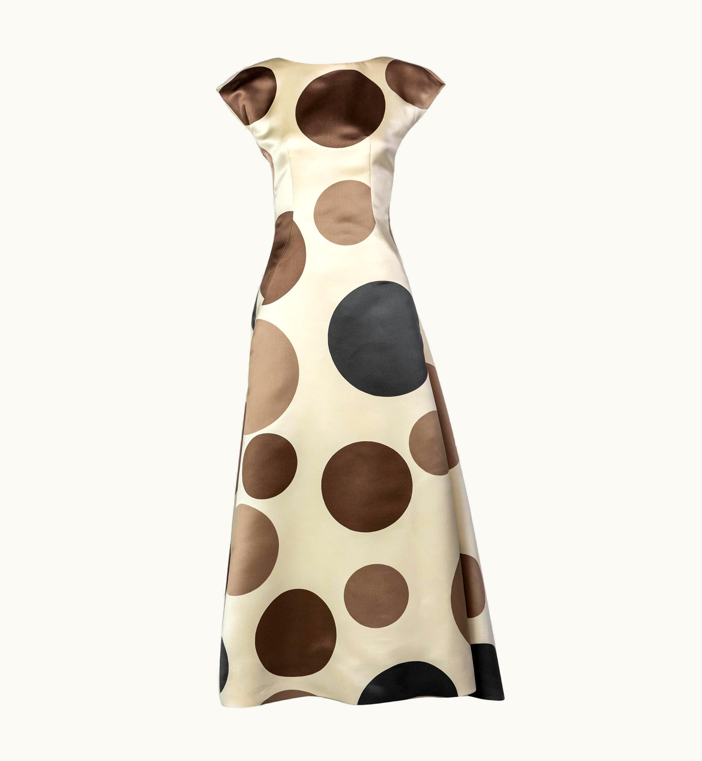 Balenciaga Balenciaga Josephus Thimister Runway Silk Polka Dot Evening Dress 1997