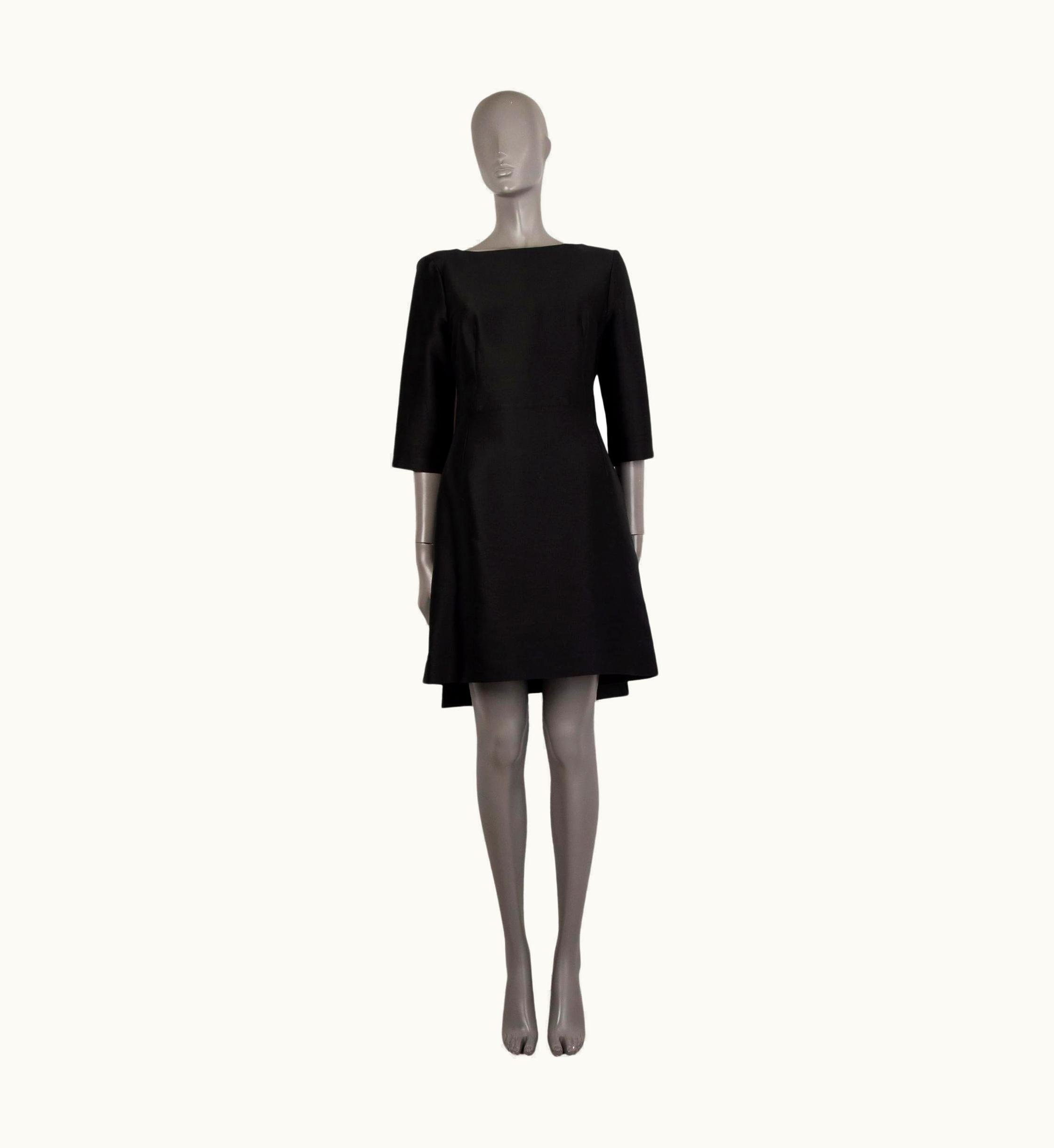 Balenciaga Balenciaga Black Cotton 3/4 Sleeve Sheath Dress