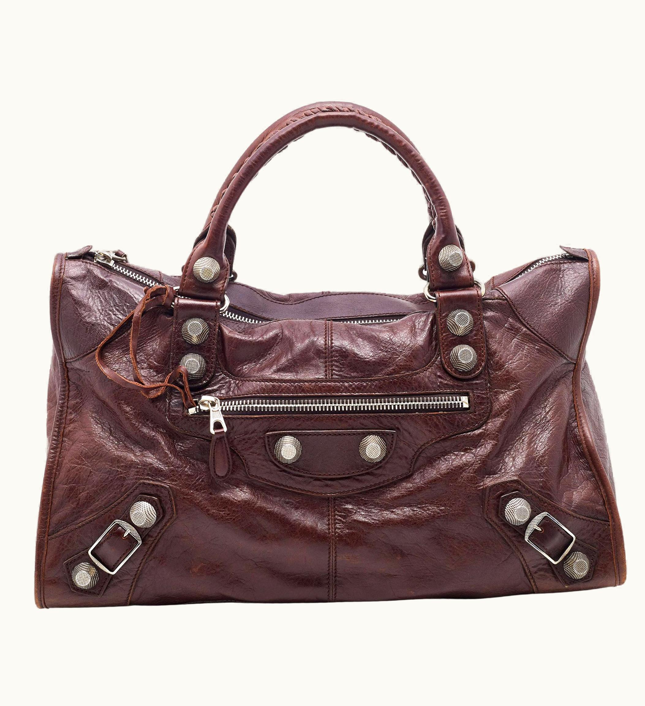 Balenciaga Balenciaga Brown Leather Giant 21 Silver Hardware Work Tote