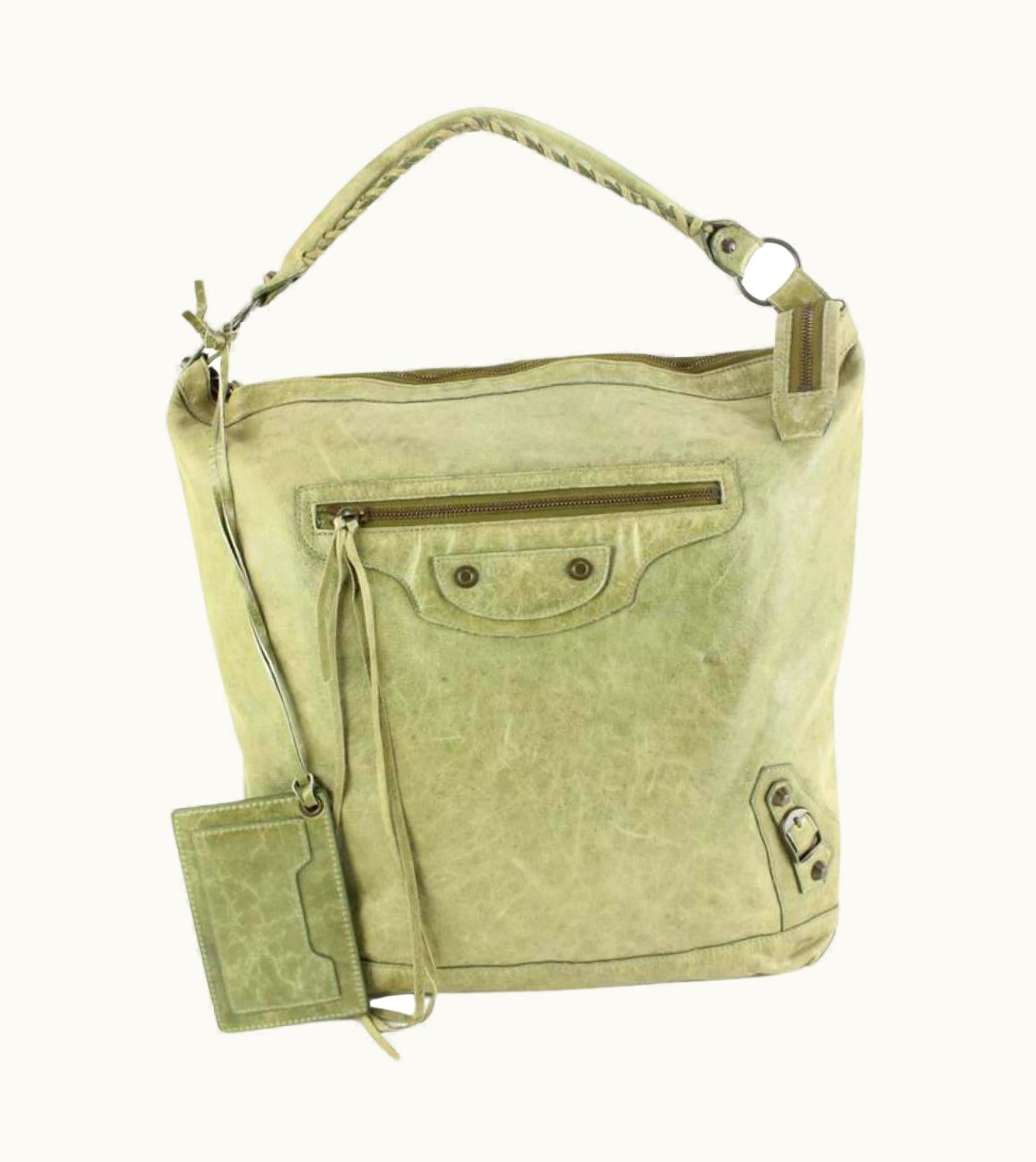 Balenciaga Balenciaga Olive Taupe Agneau Leather The Day Hobo 17ba53s