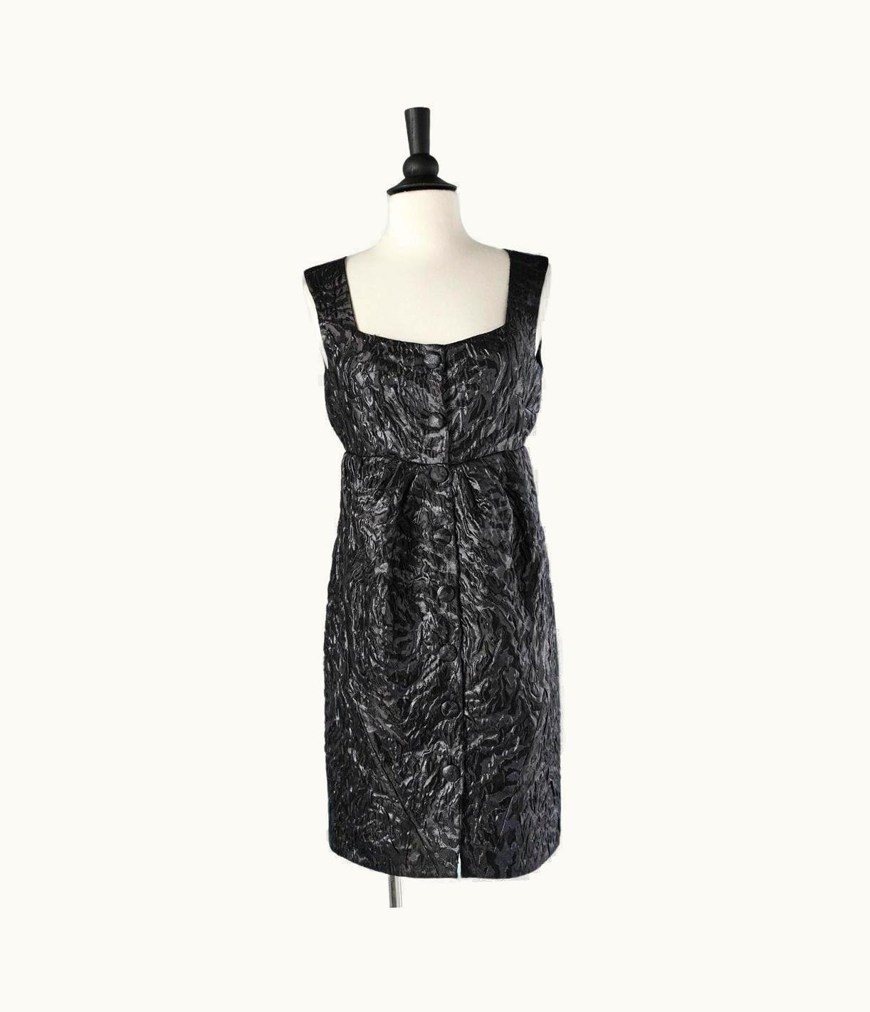 Balenciaga Black Brocade Cocktail Dress Balenciaga Paris By Nicolas Ghesquière