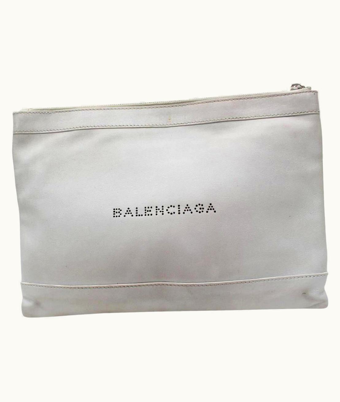 Balenciaga Balenciaga Light Everyday Zip Pouch 868540 Grey Leather Clutch