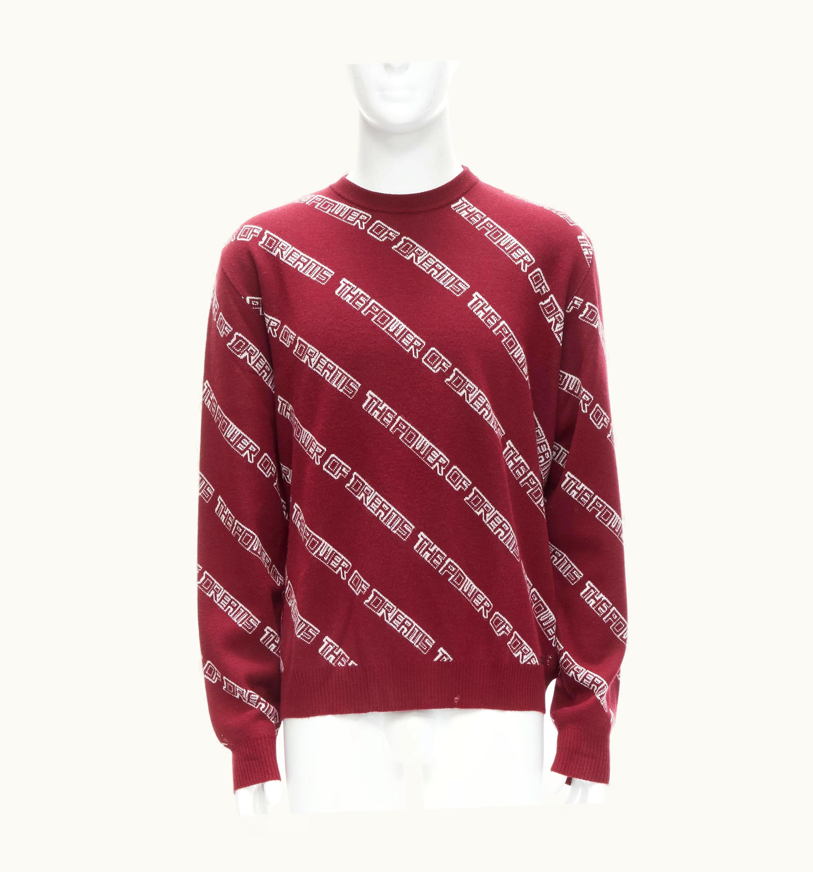 Balenciaga 2017 The Power Of Dreams Burgundy Red White Sweater