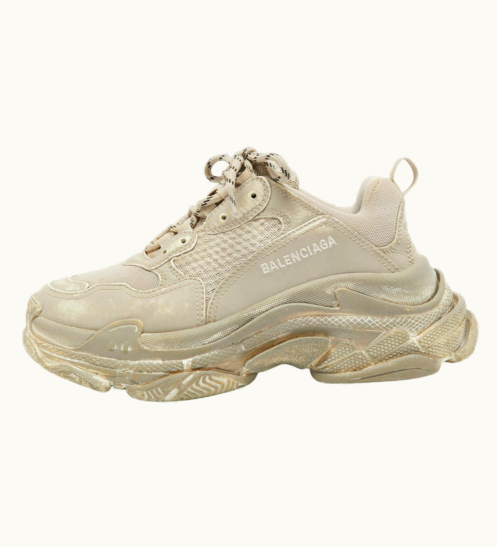 Balenciaga Balenciaga Grey Leather And Mesh Faded Triple Sneakers UZ0588649