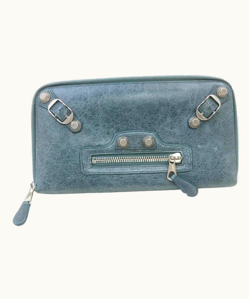 Balenciaga Balenciaga Blue Leather Arena Zippy Wallet Long Zip Around