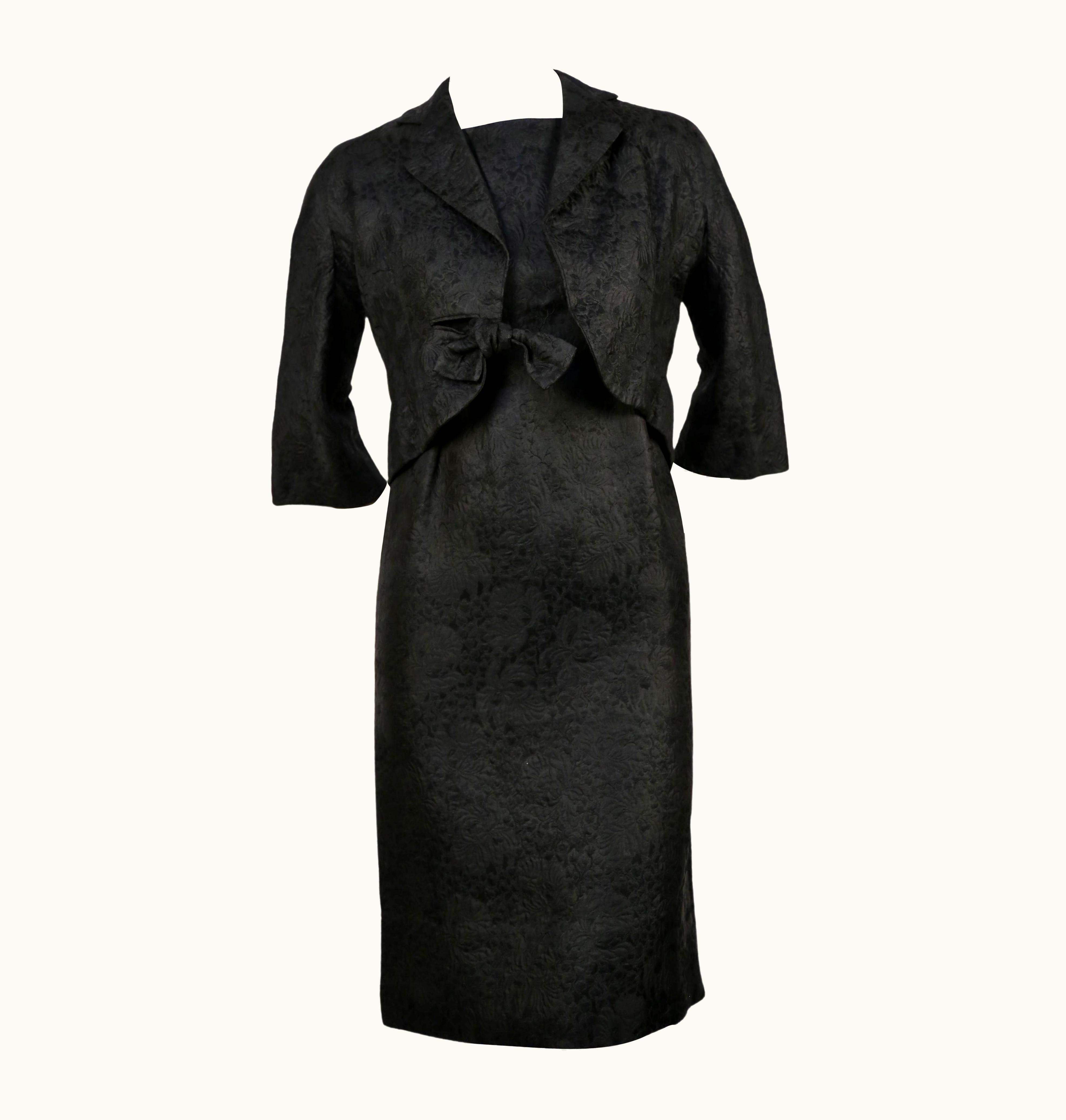 Balenciaga 1960' Cristóbal Balenciaga Haute Couture Black Brocade Dress And Jacket