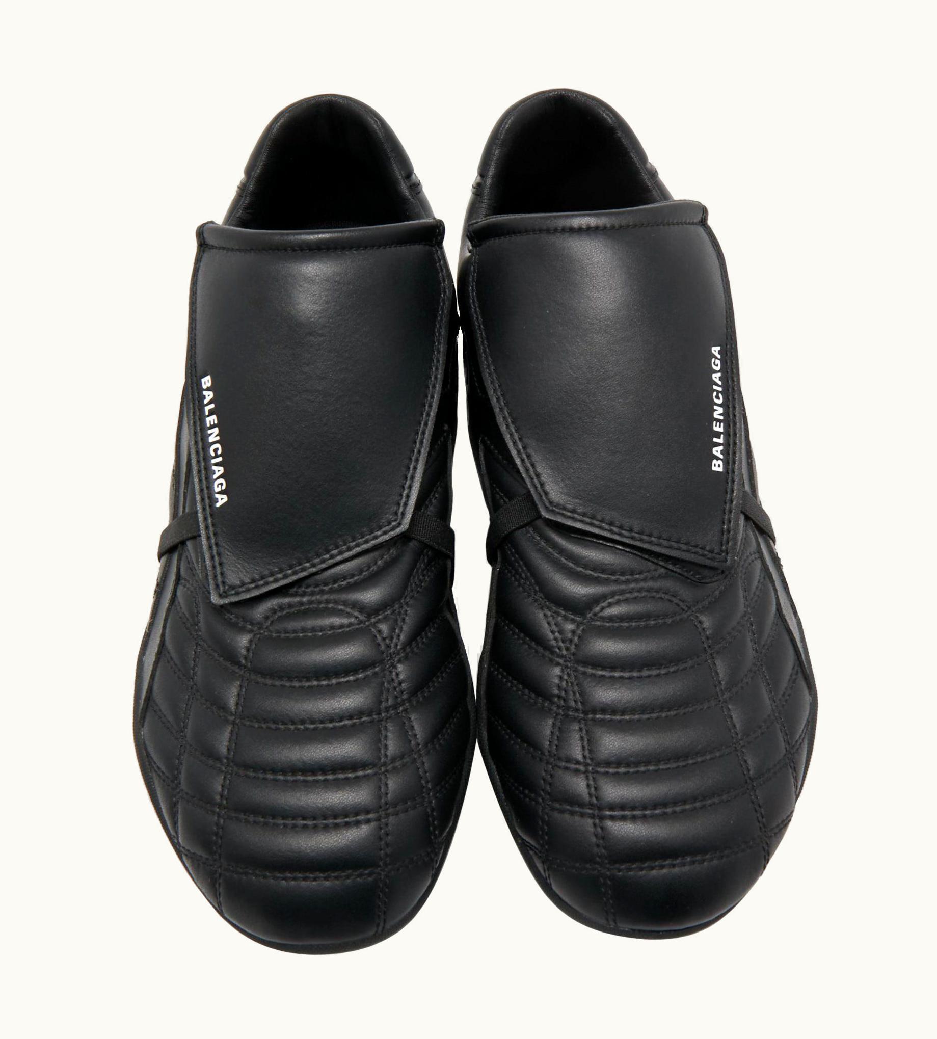 Balenciaga Balenciaga Black Faux Leather Soccer Low Top Sneakers