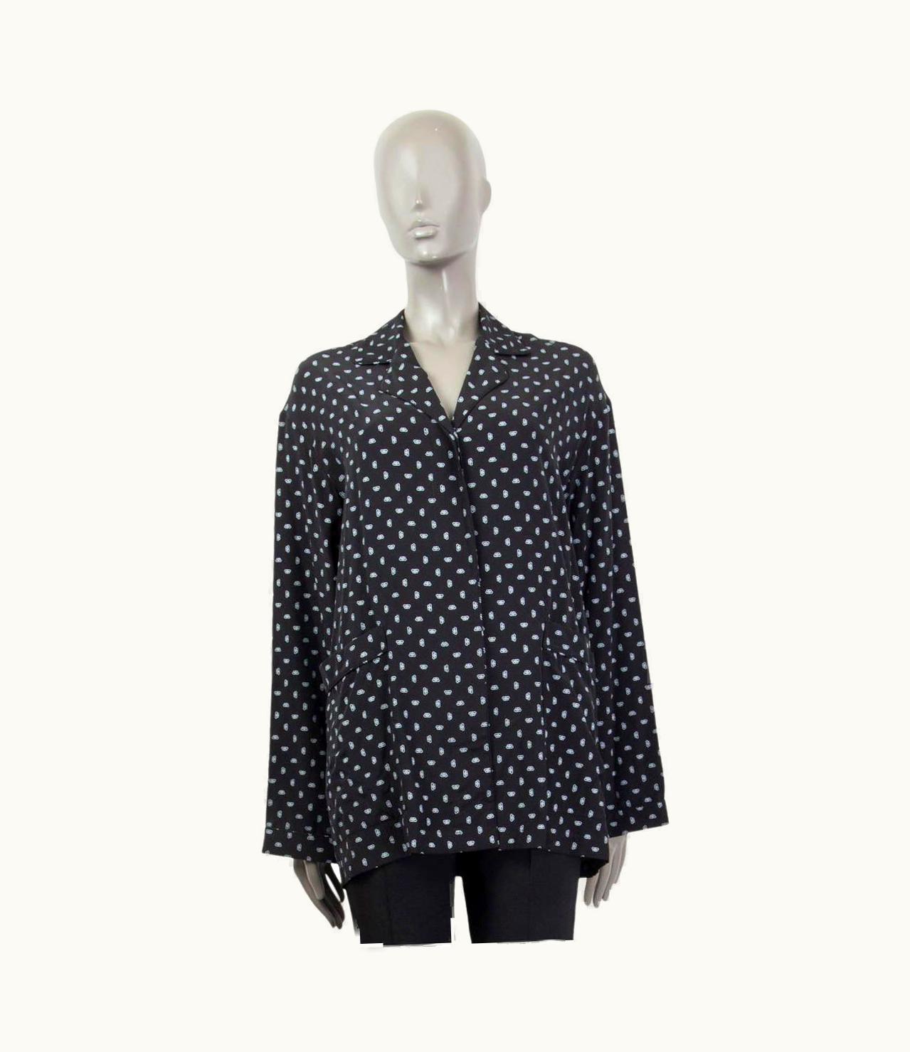 Balenciaga Balenciaga Black Silk 2019 Logo Oversized Soft Blazer Jacket 34 Xxs