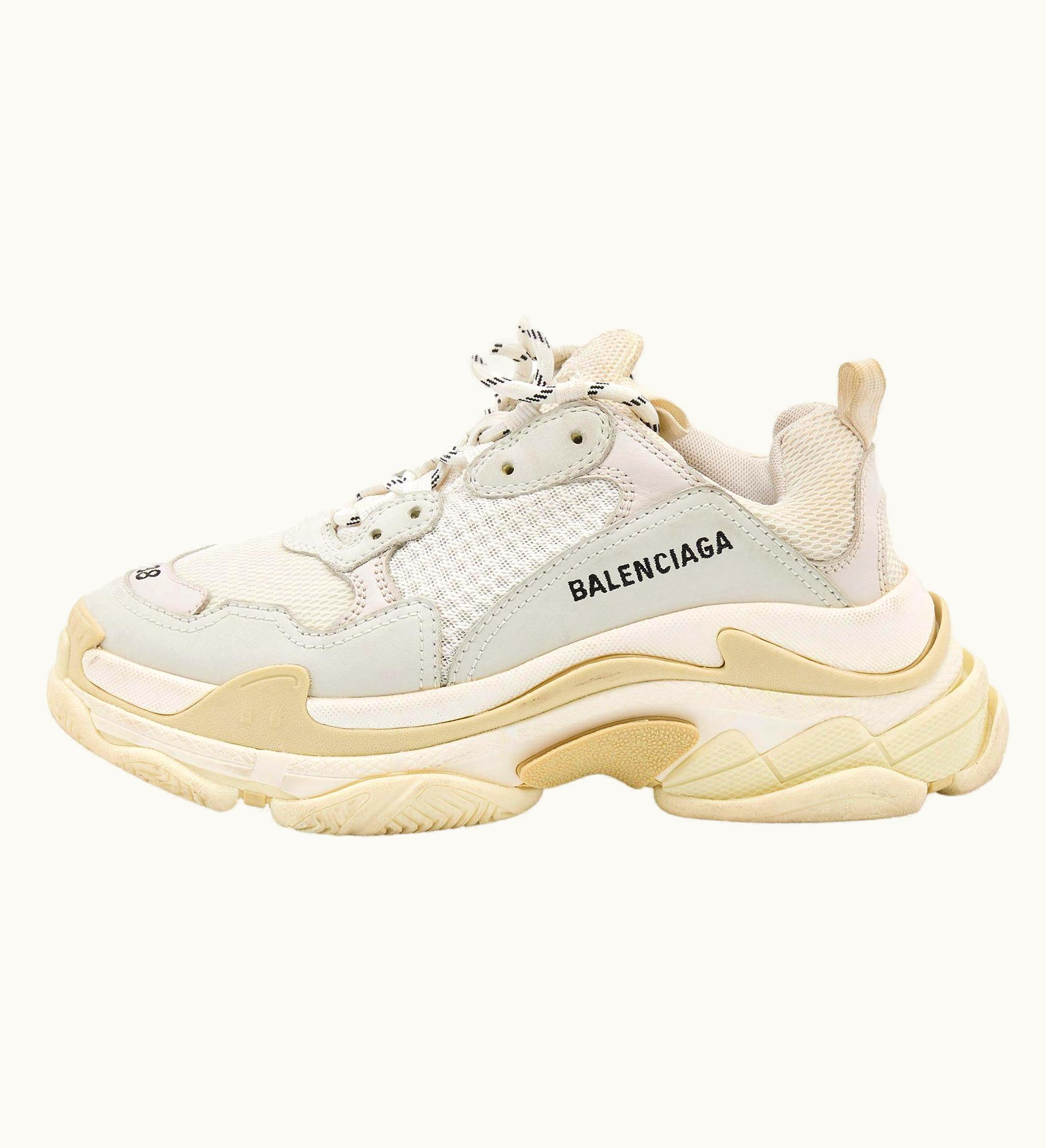 Balenciaga Balenciaga White/Grey Leather And Mesh Triple Sneakers