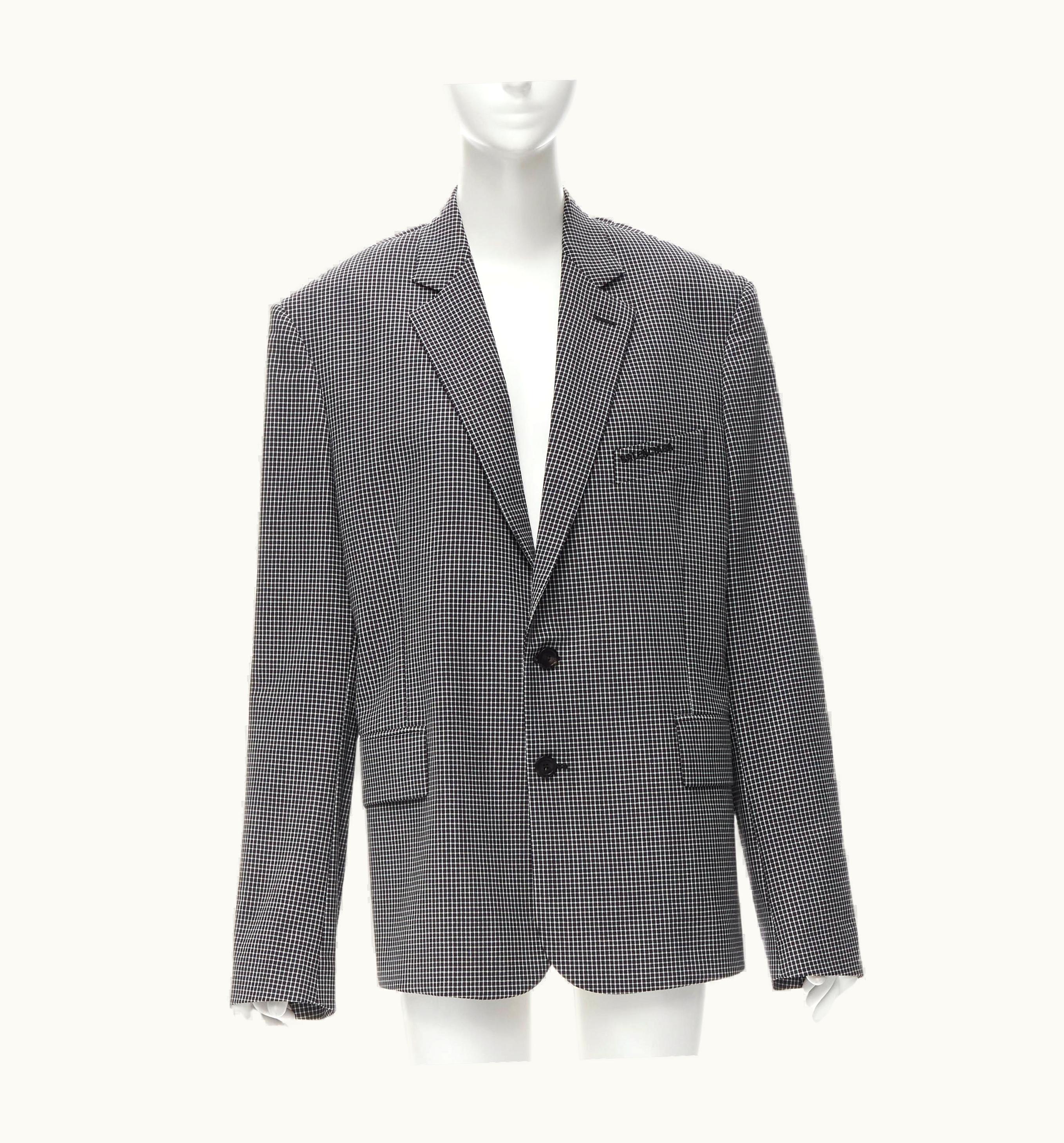 Balenciaga Balenciaga 2020 Demna Black White Gingham Check Oversized Blazer