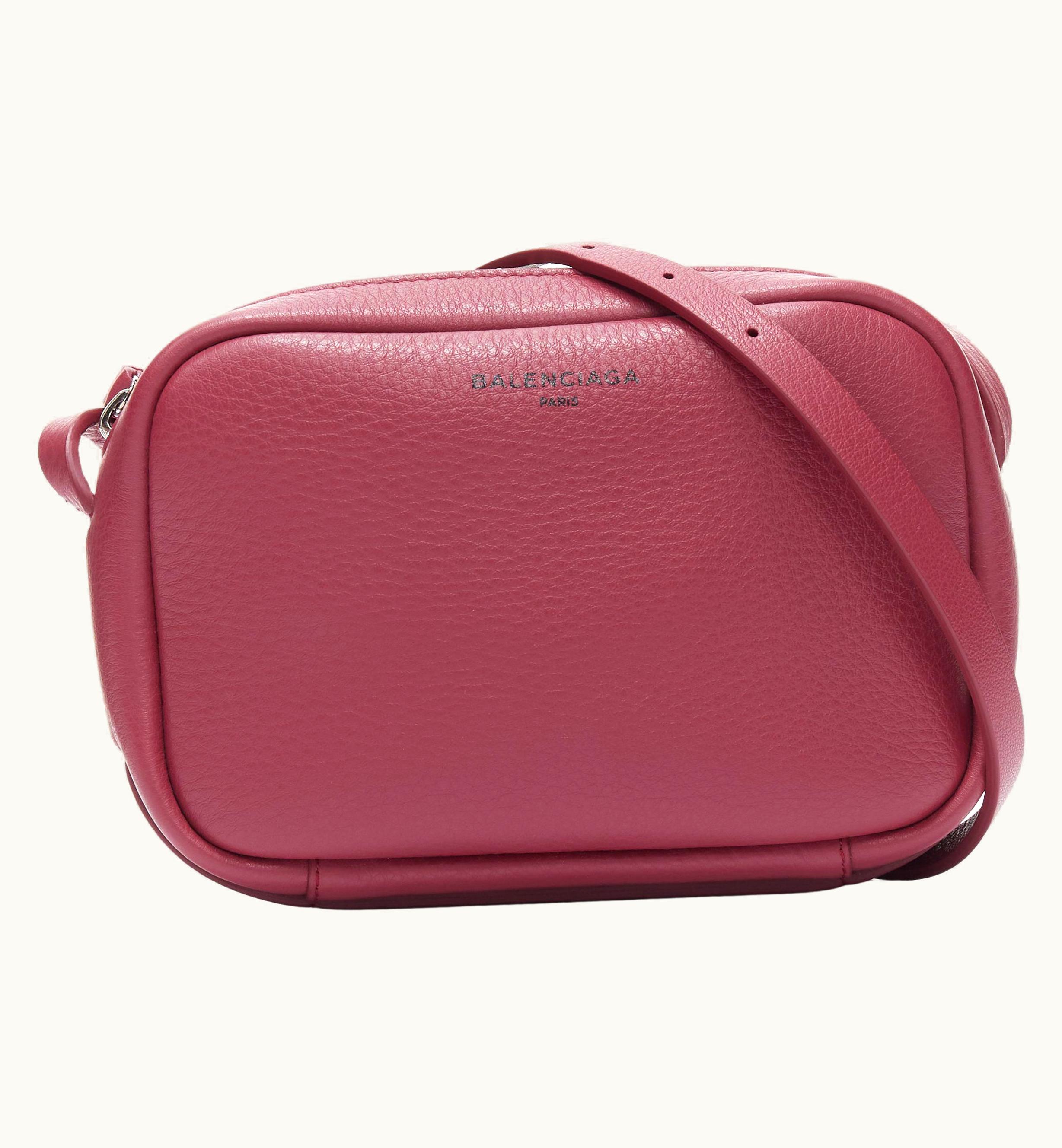 Balenciaga Balenciaga Demna Everyday Camera Burgundy Red Logo Camera Crossbody Bag