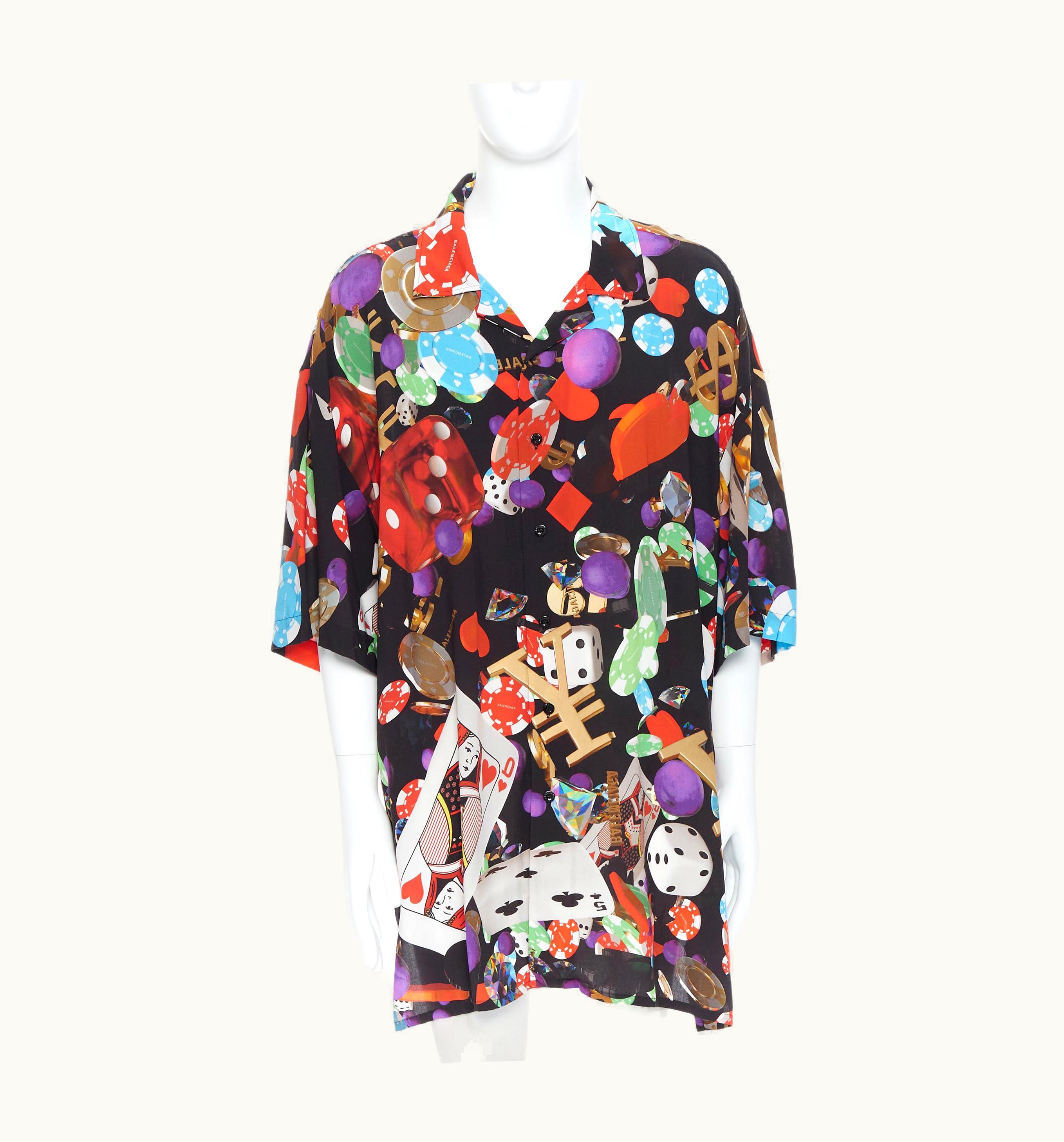Balenciaga Balenciaga Demna 2019 Runway Casino Print Oversized Camp Shirt