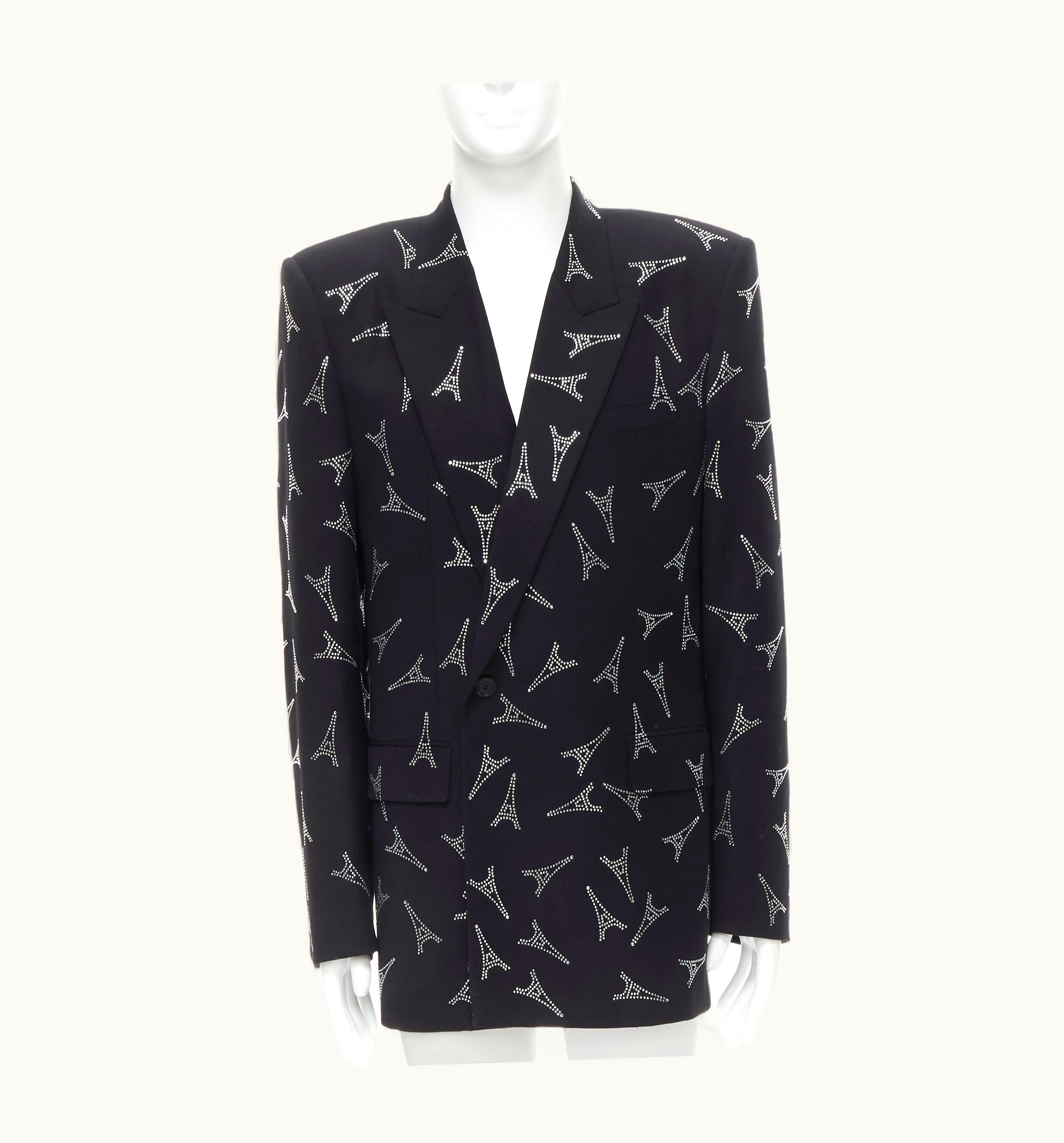 Balenciaga Balenciaga Demna 2019 Runway Eiffel Tower Crystal Power Blazer